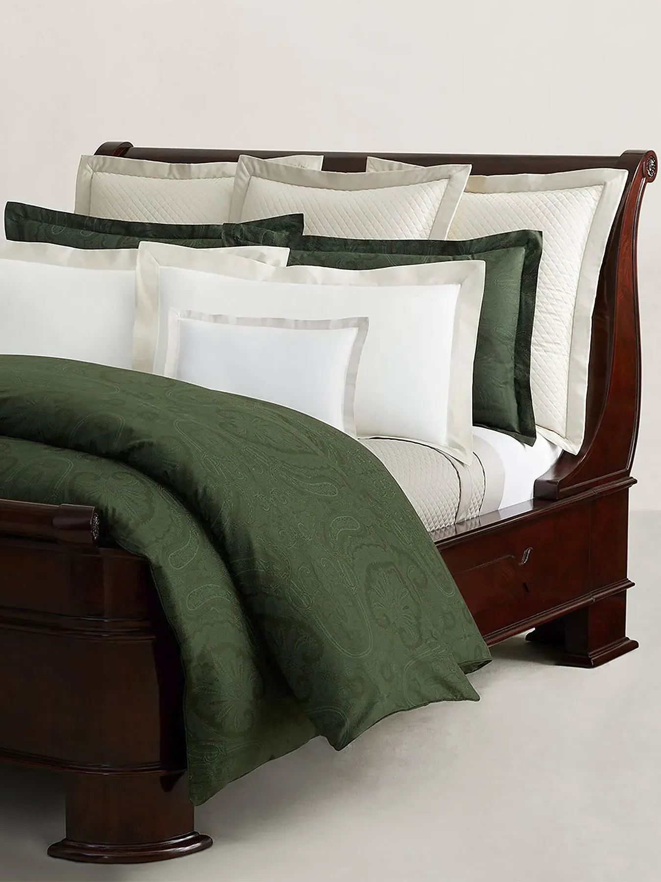 King Size Flat Sheet - Dark Green, Cotton image