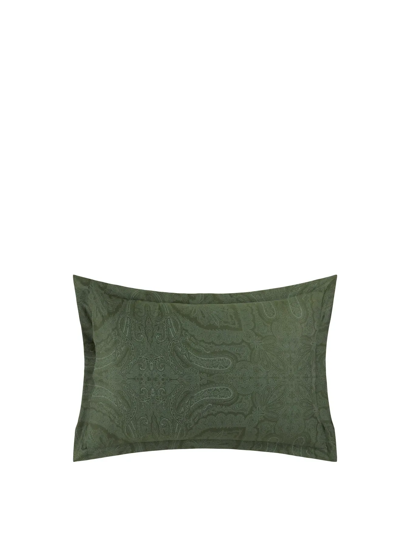 Oxford Pillowcase with Paisley Print - Green, Linen