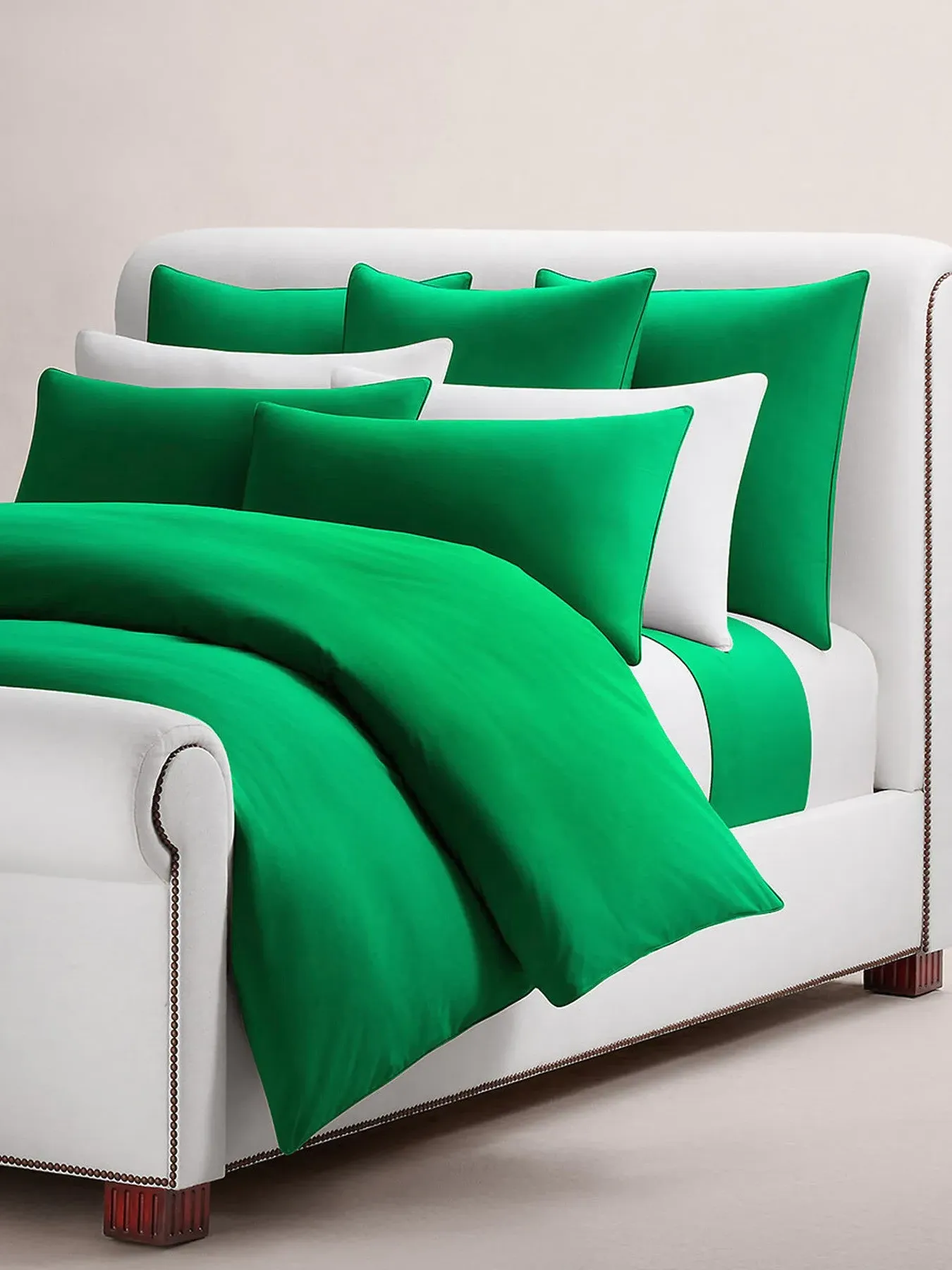 Square Pillowcase Collection - Green, Cotton