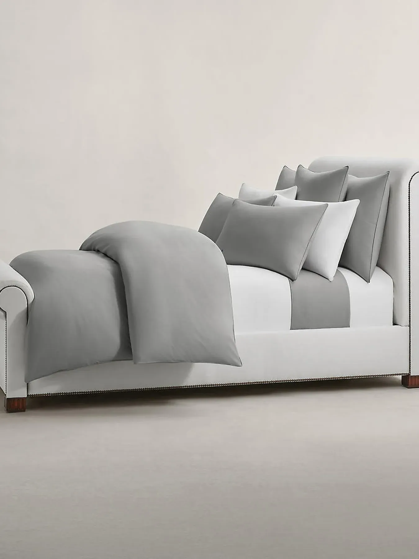 Square Pillowcase - Grey, Cotton