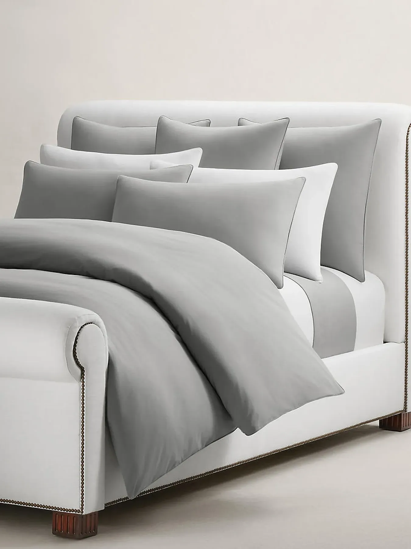 Square Pillowcase - Grey, Cotton