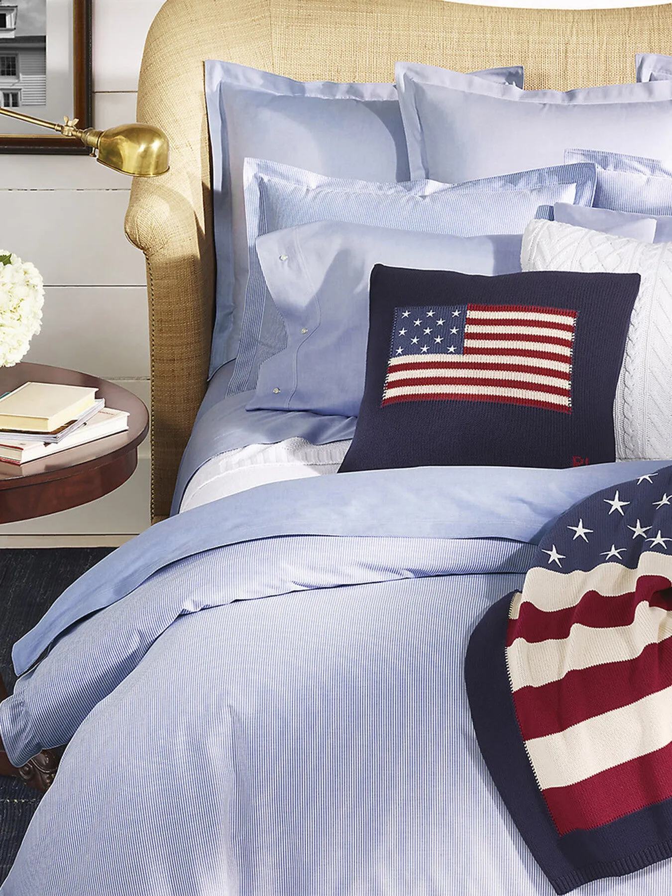 Standard Oxford Pillowcase - Blue, Cotton/Linen image