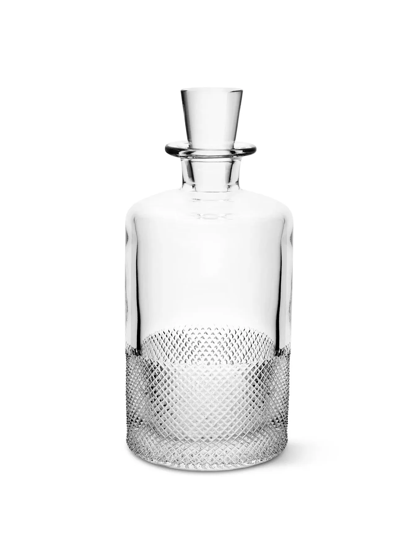 Diamond Cut Glass Decanter - Clear, Crystal image