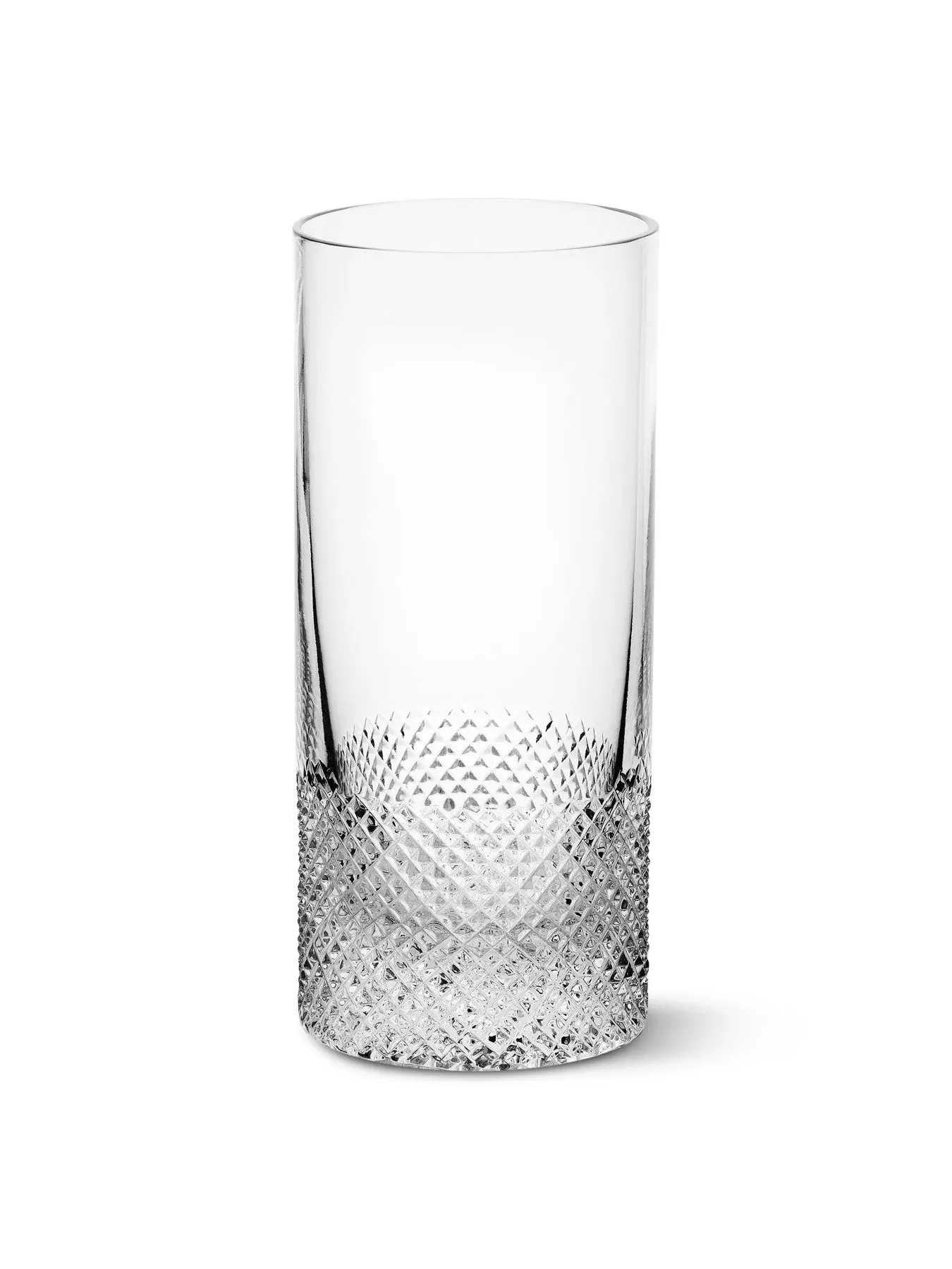 Highball Glass with Diamond Pattern - Clear Crystal image