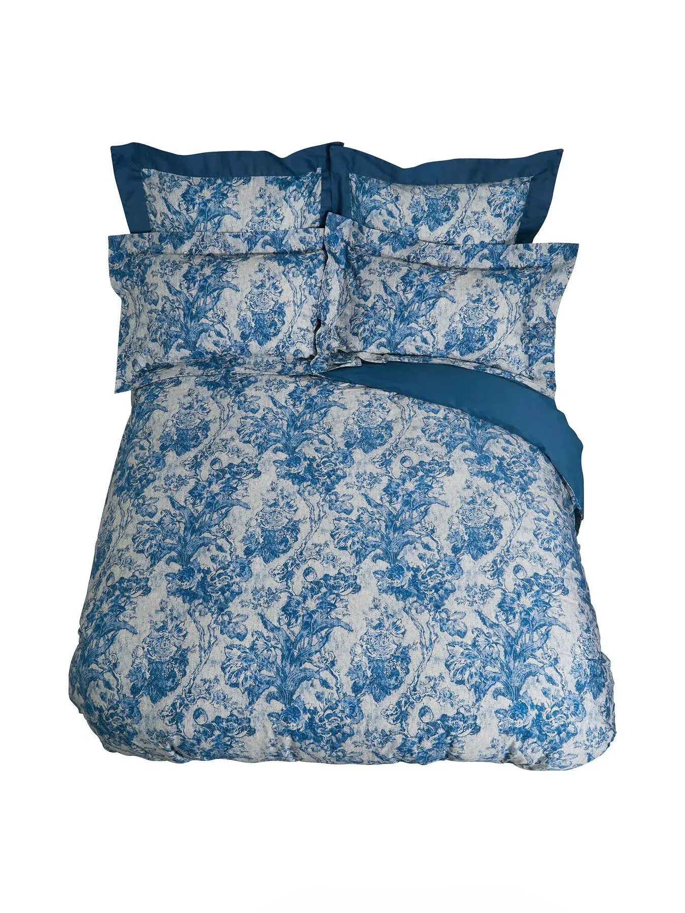King Size Duvet Cover Set - Smalt, Cotton