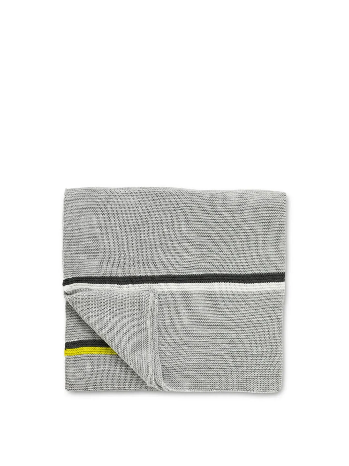 Mr Fox Throw with Stripe Pattern - Silver image