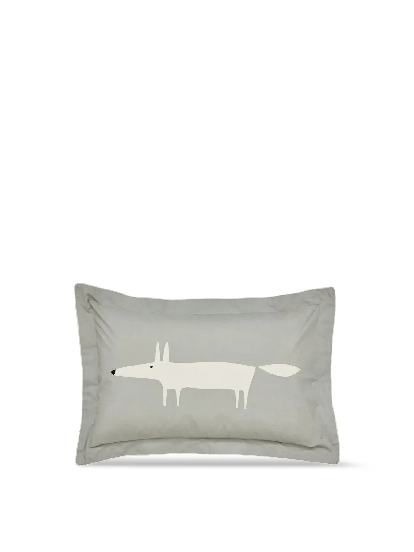 Oxford Pillow Case Mr Fox - Silver, Cotton image