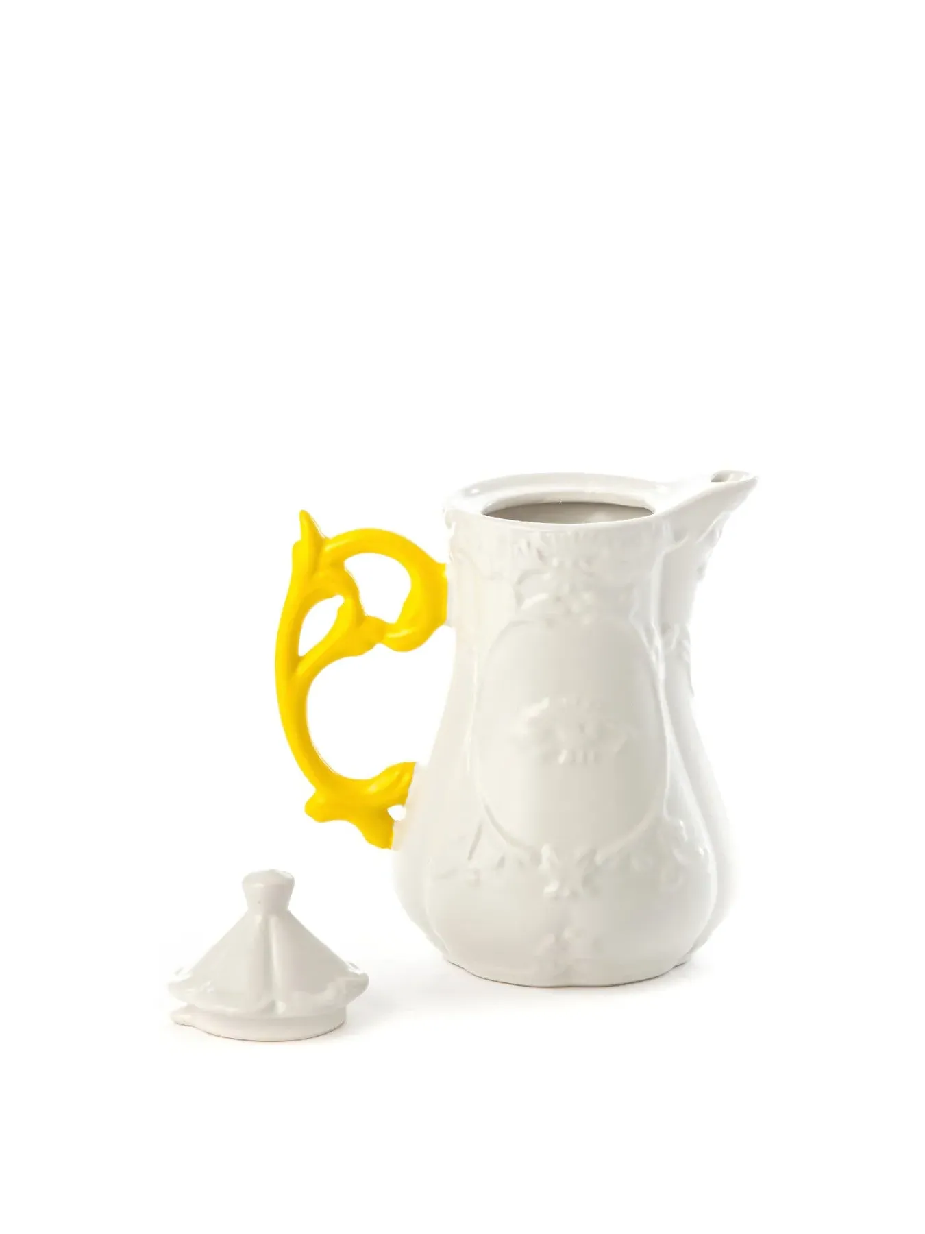 Baroque Teapot with Handle - Yellow, Porcelain