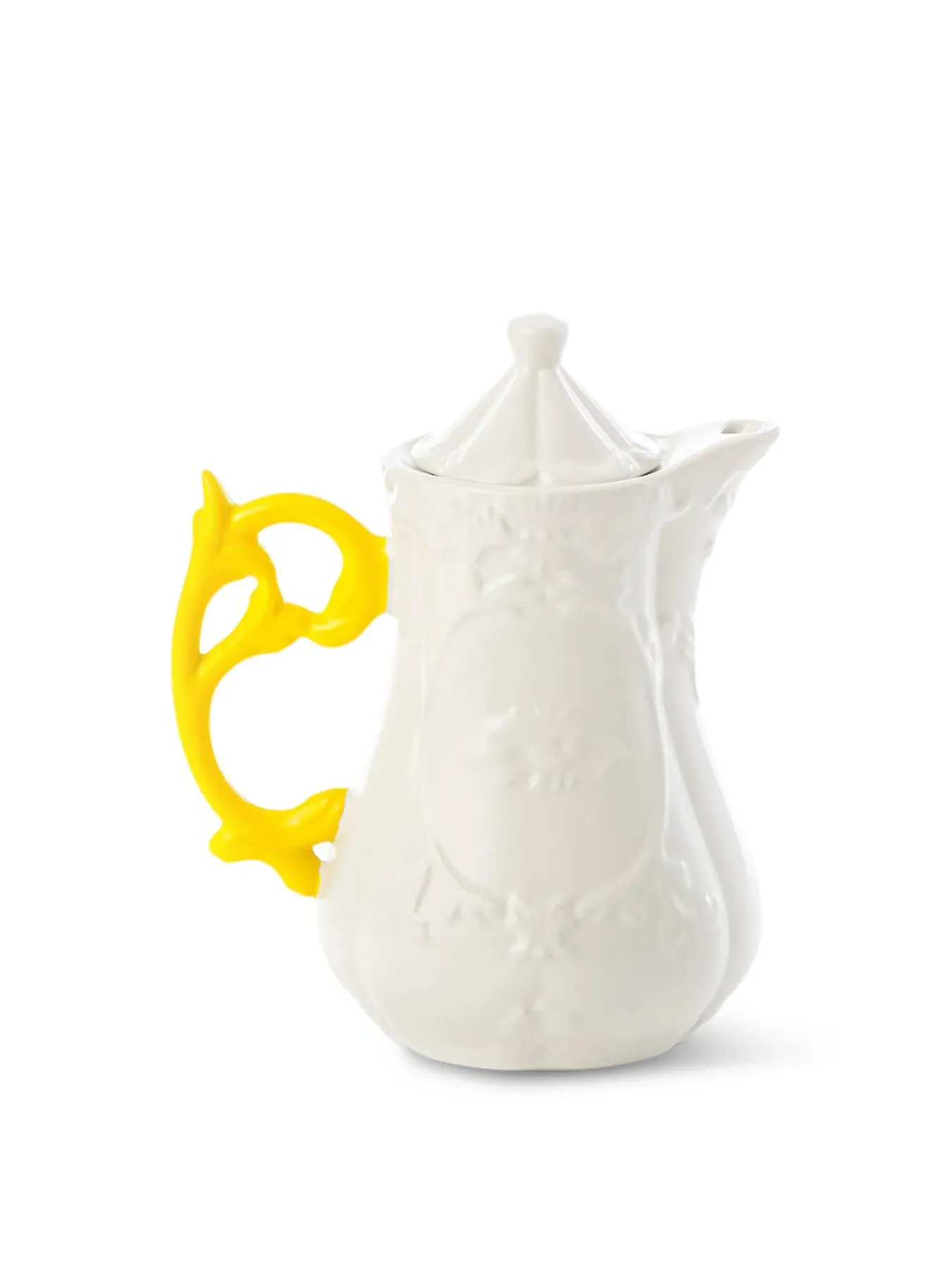 Baroque Teapot with Handle - Yellow, Porcelain image