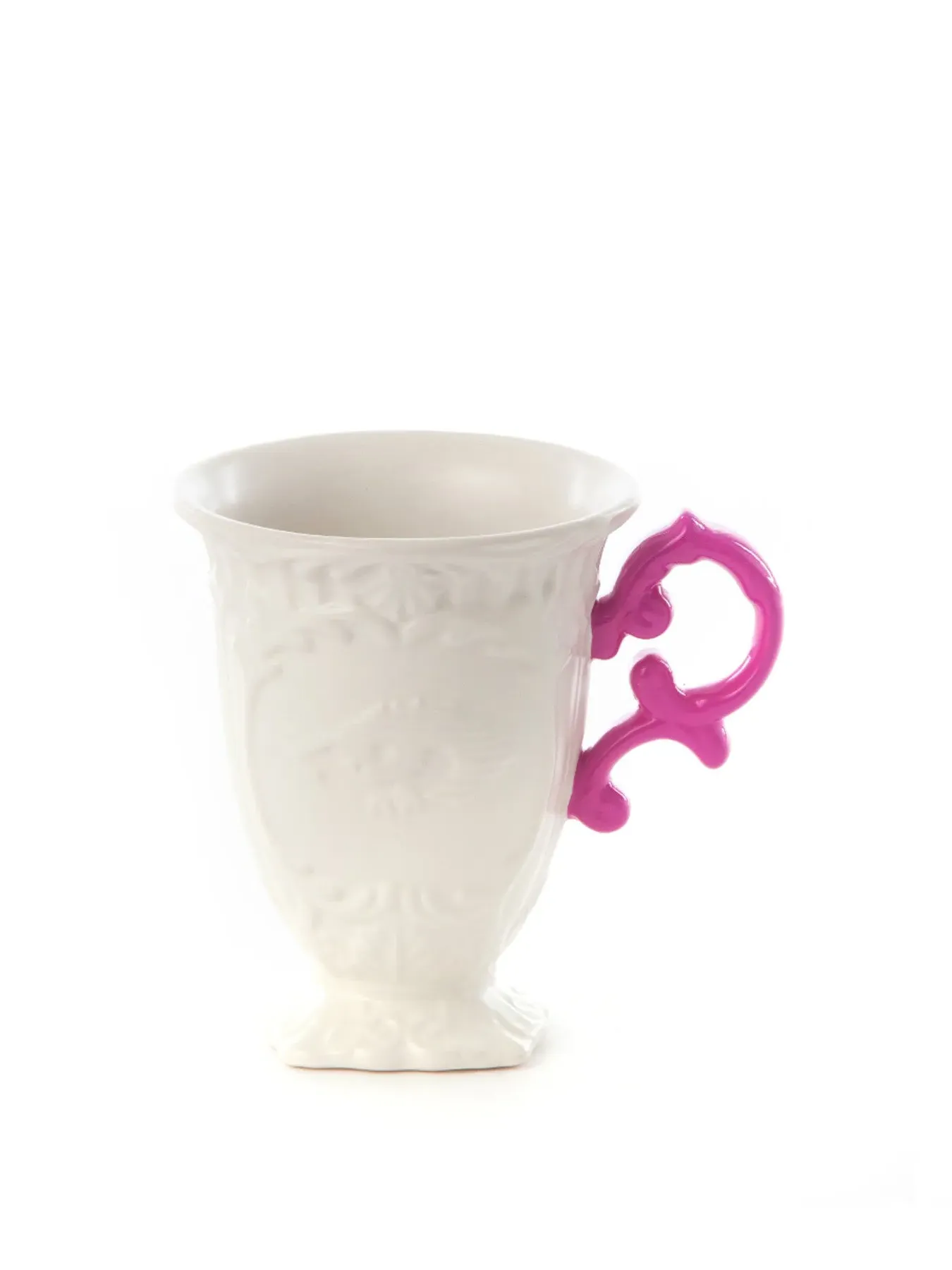 Porcelain Mug with Color Accent - Fuchsia