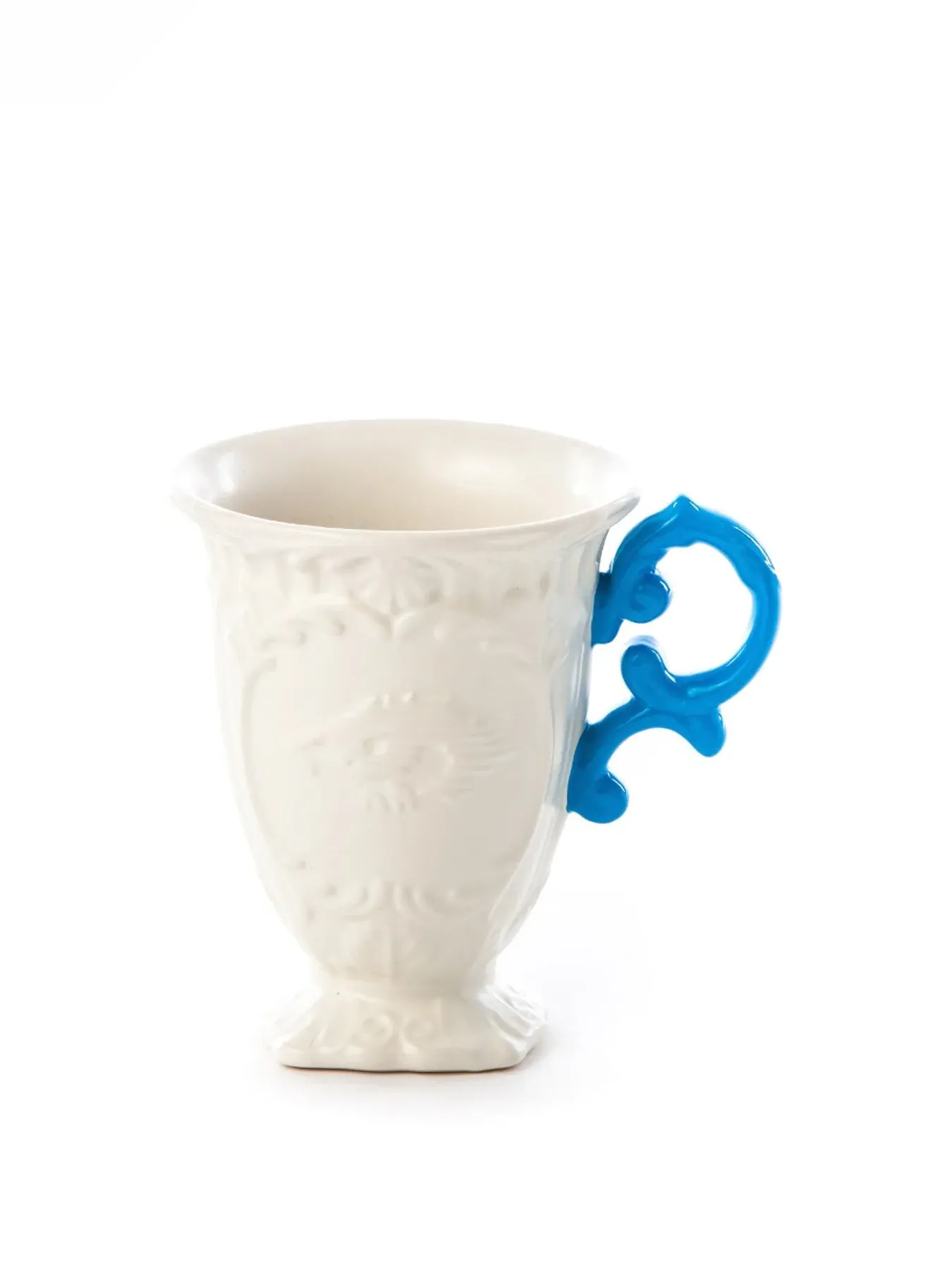 Porcelain Mug with Colored Rim - Light Blue