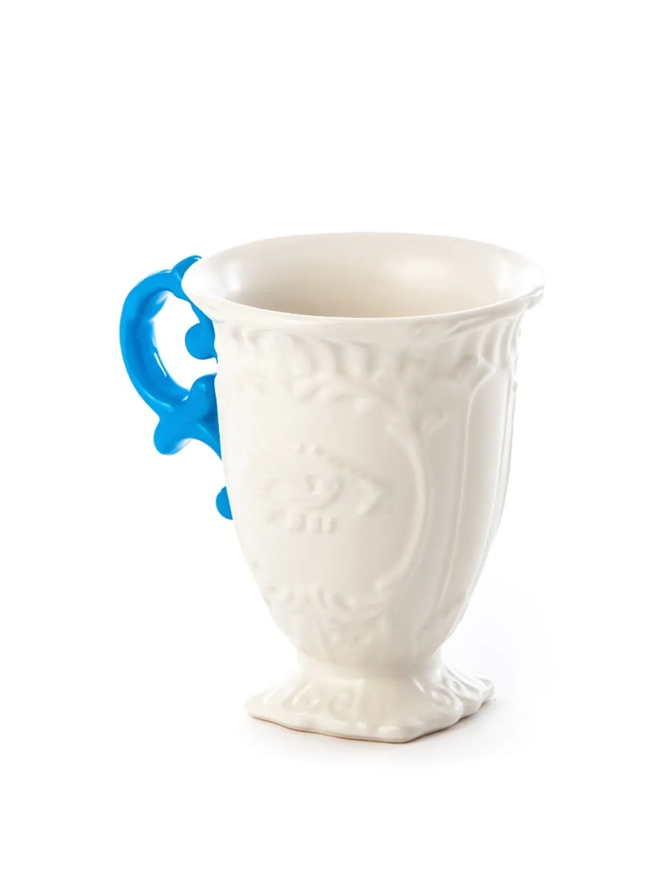 Porcelain Mug with Colored Rim - Light Blue