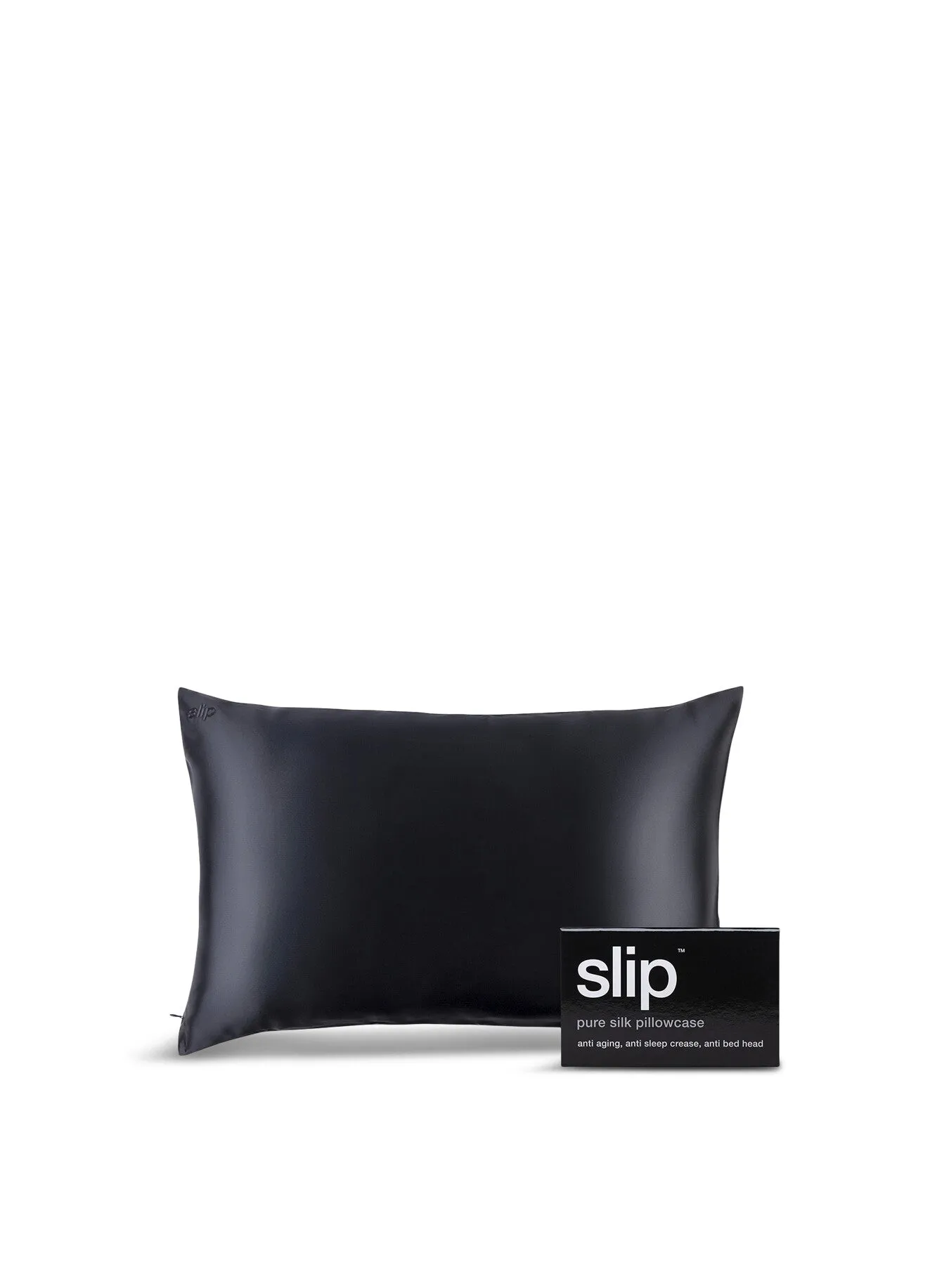 Queen Pillowcase - Black, Pure Silk image