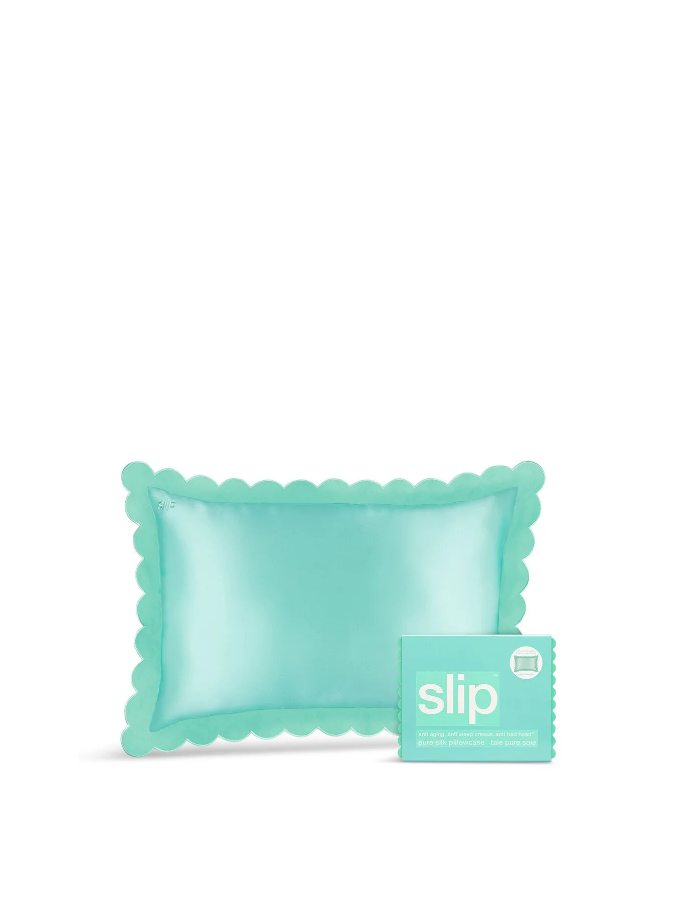 Queen Pillowcase with Scalloped Edge - Turquoise image