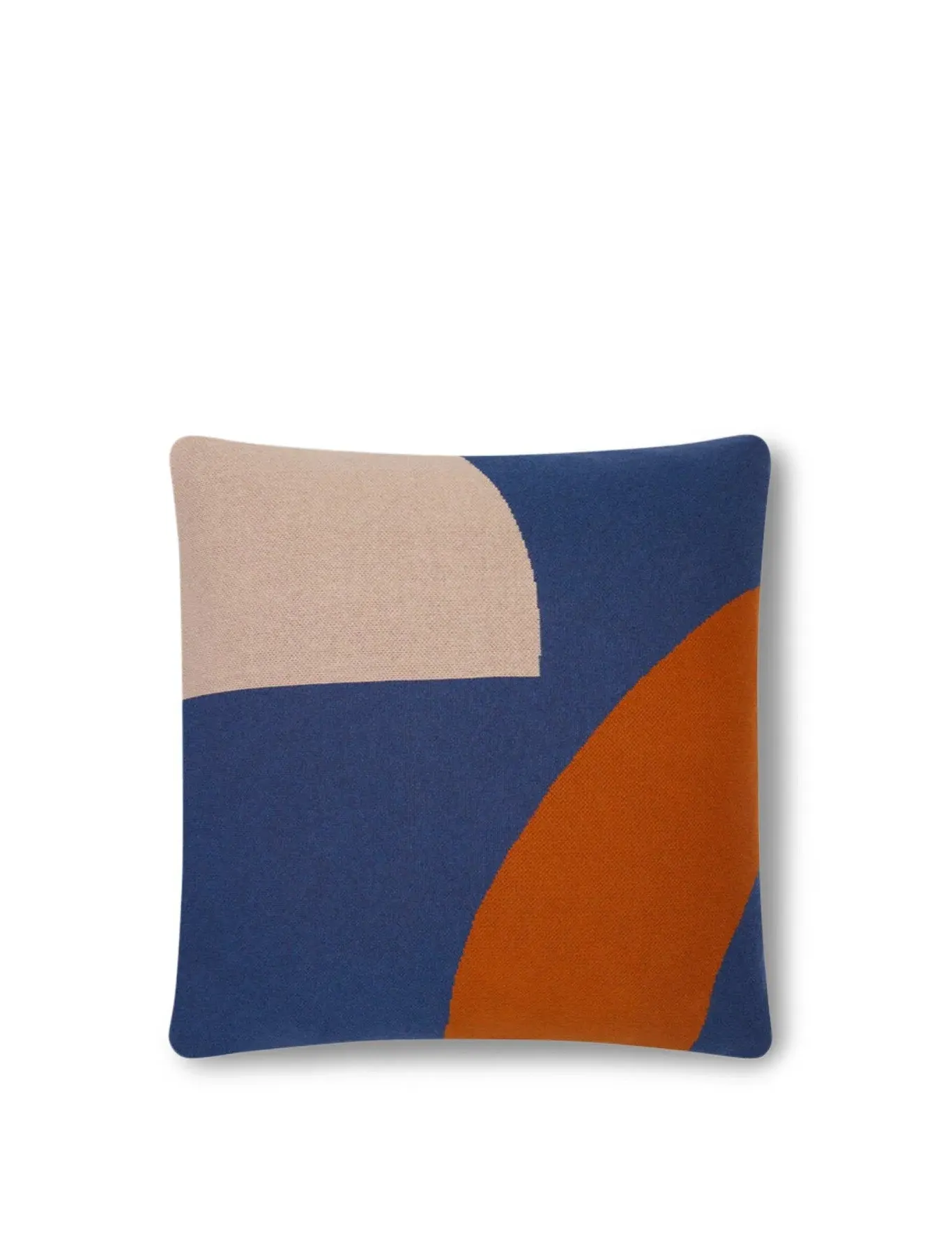 Filled Cushion with Curved Design - Blue image