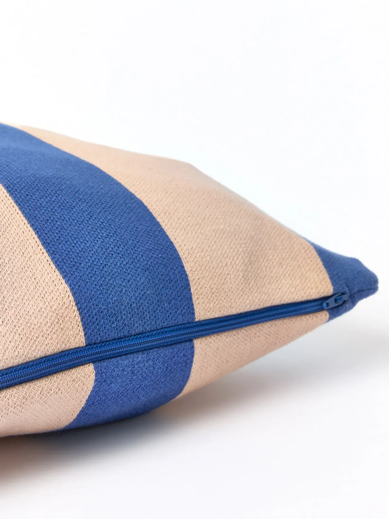 Striped Filled Cushion - Cobalt