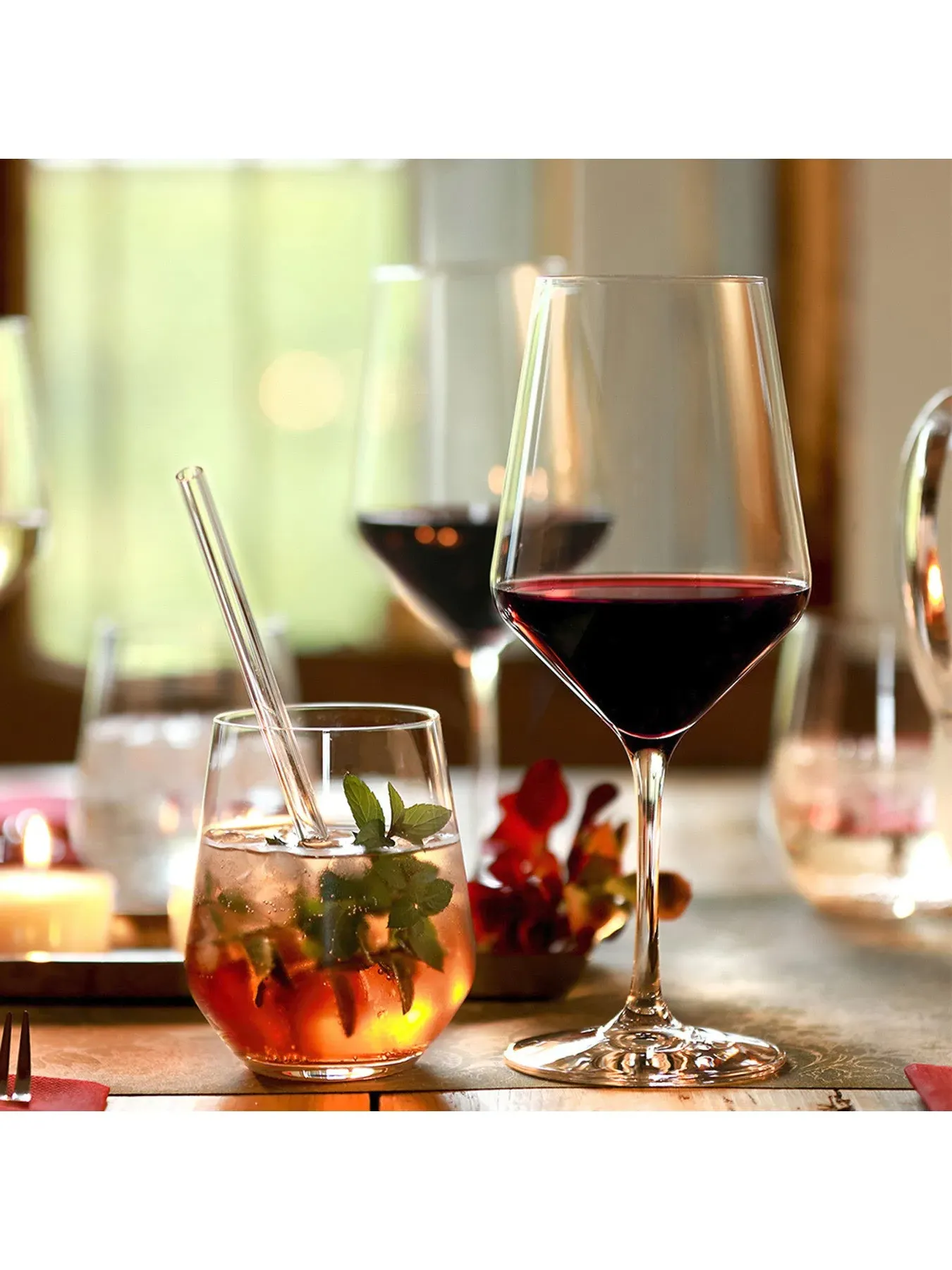 6-Piece Bordeaux Wine Glasses - Clear, Crystal