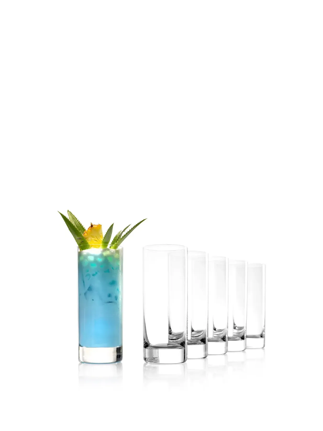 Long Drink Glasses Set of 6 - Clear, Glass