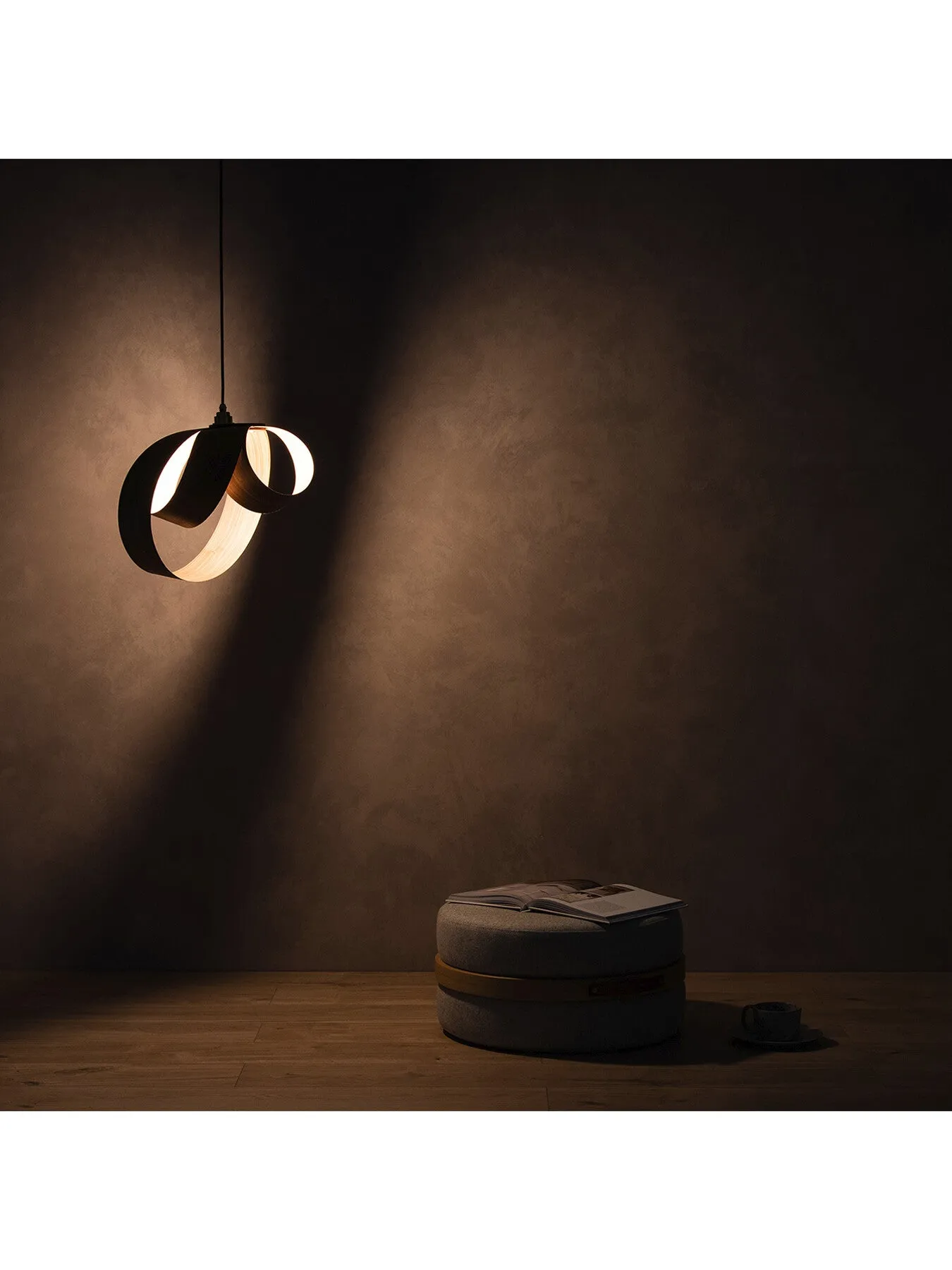 Pendant Light with Asymmetric Design - Walnut