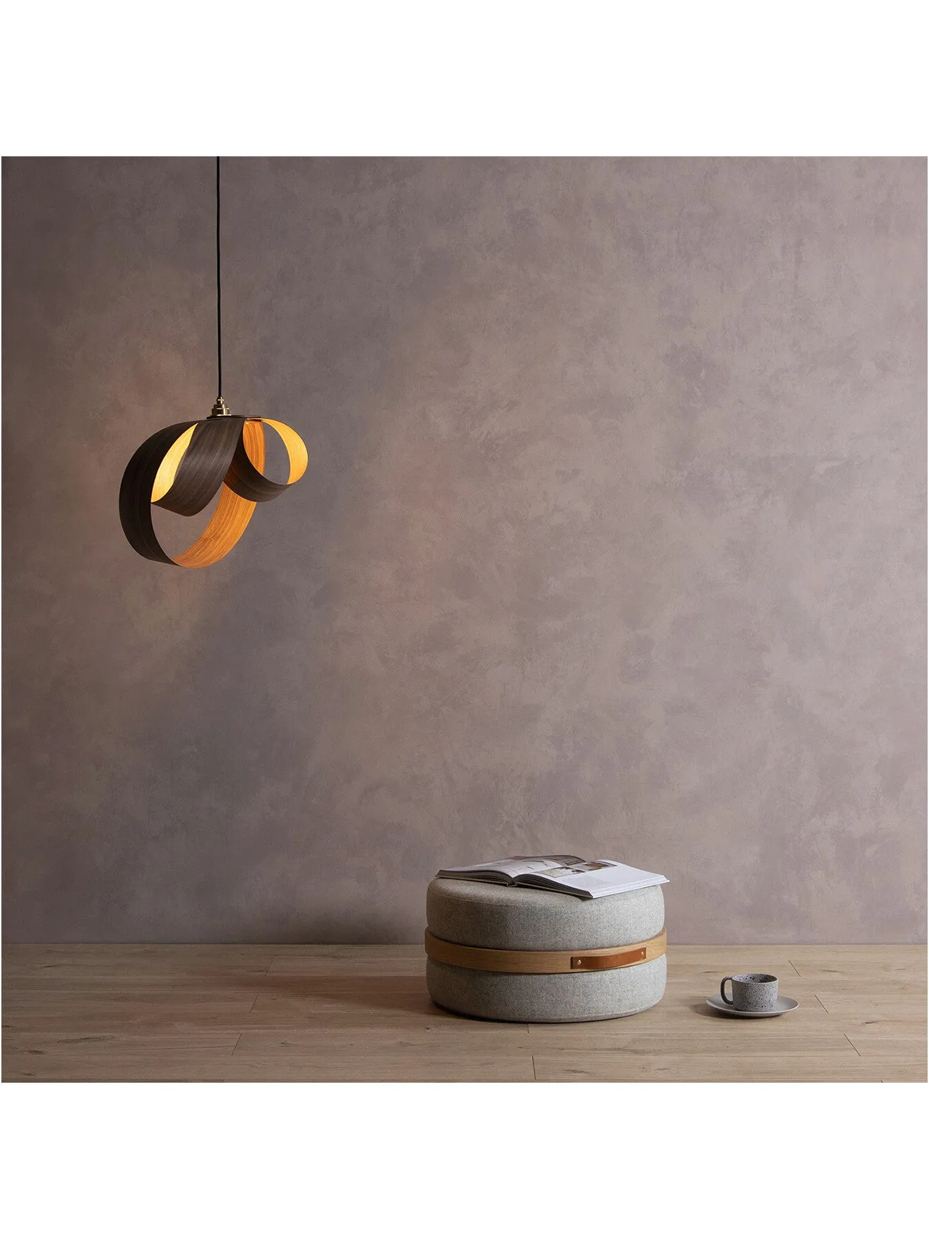 Pendant Light with Asymmetric Design - Walnut