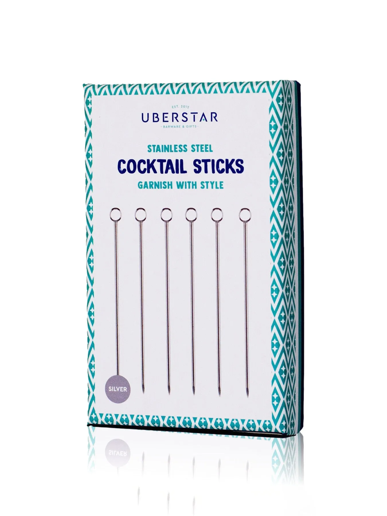6-Piece Cocktail Sticks Set - Silver