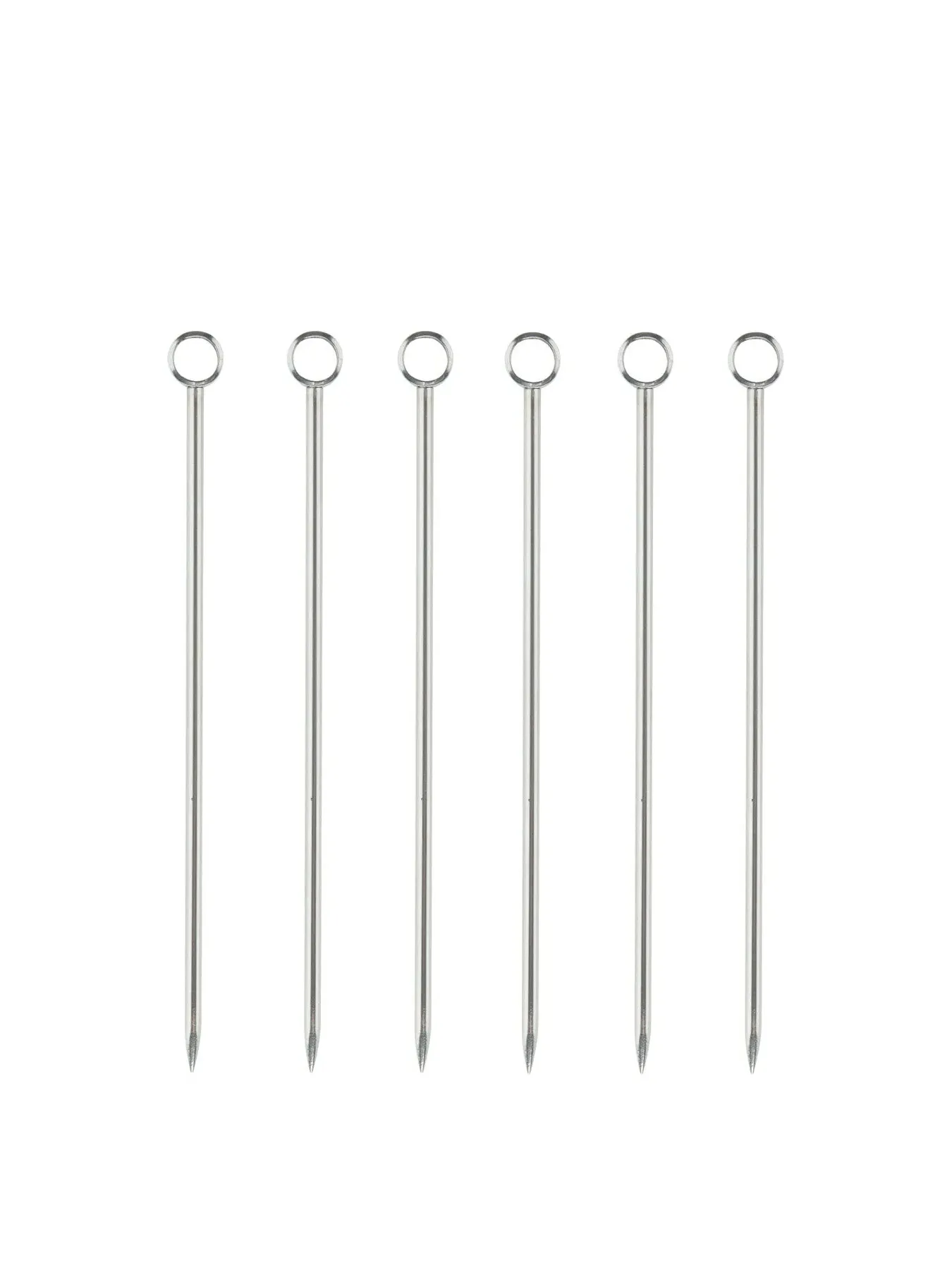 6-Piece Cocktail Sticks Set - Silver