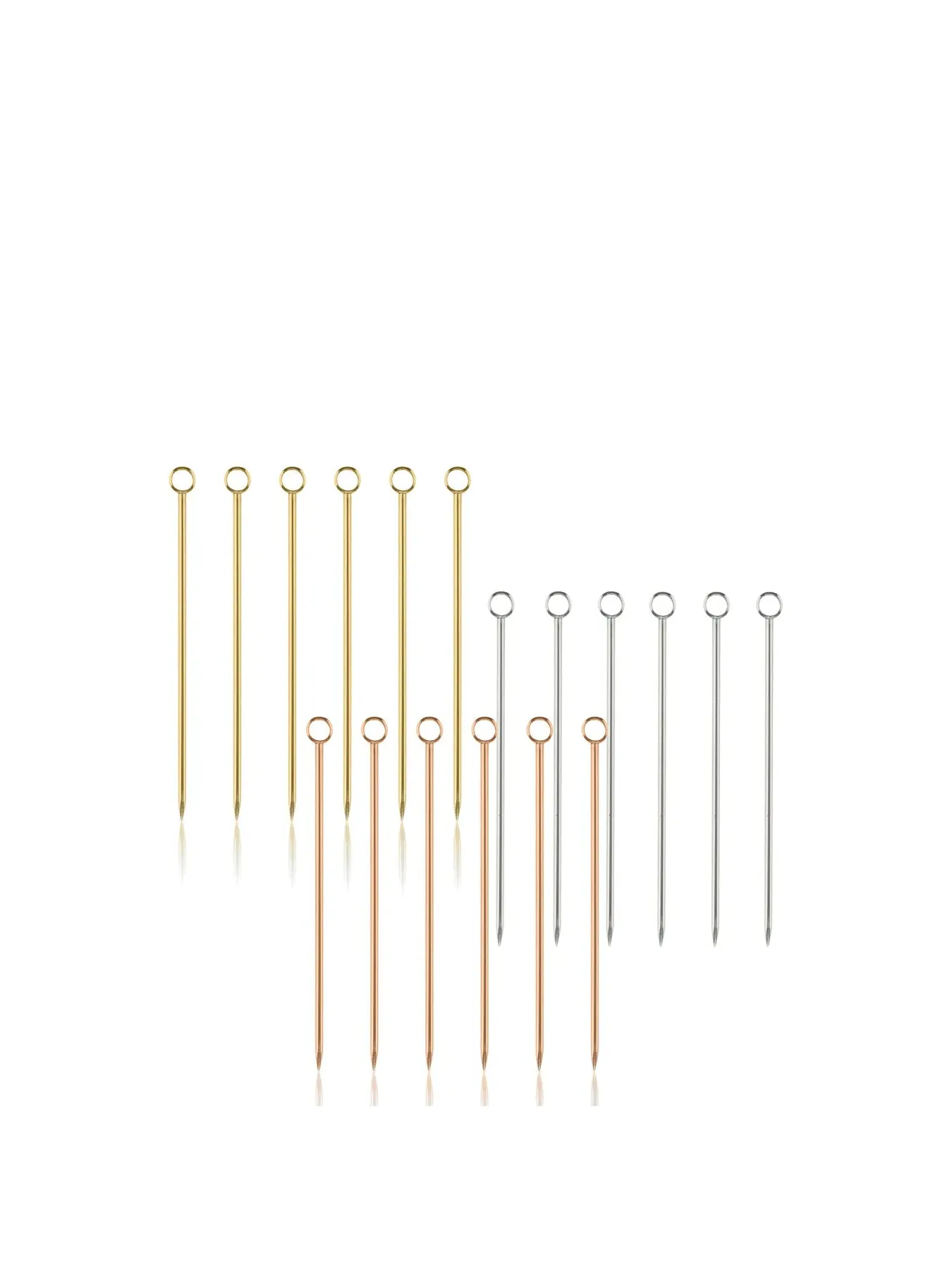 6-Piece Cocktail Sticks Set - Silver