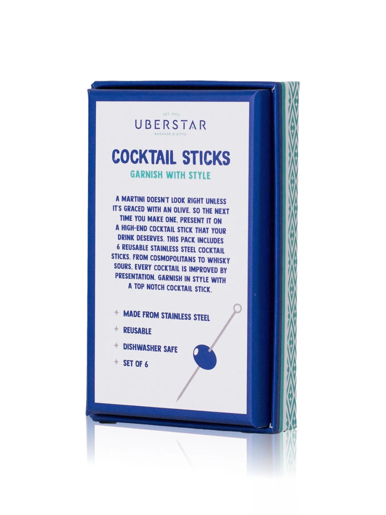 6-Piece Cocktail Sticks Set - Silver