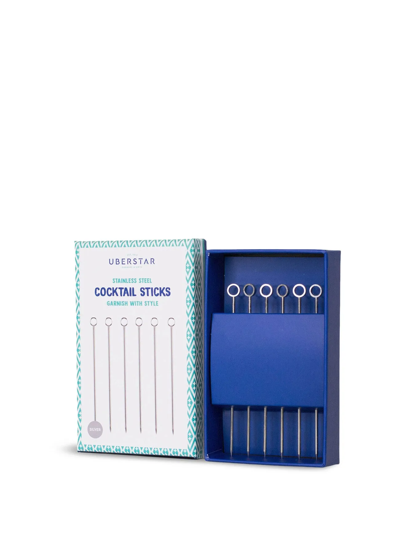 6-Piece Cocktail Sticks Set - Silver image
