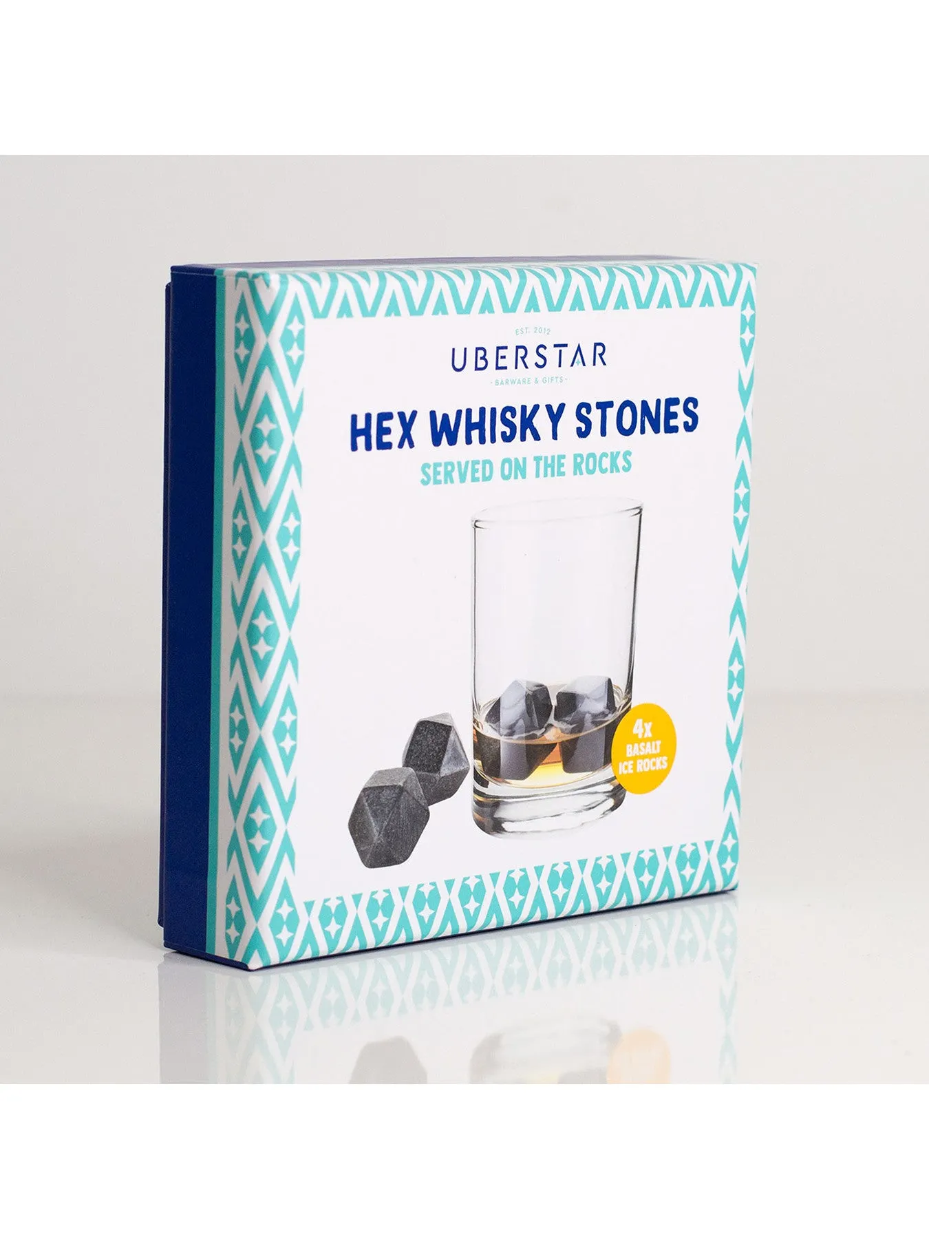 Hex Whisky Stones Set of 4 - Basalt