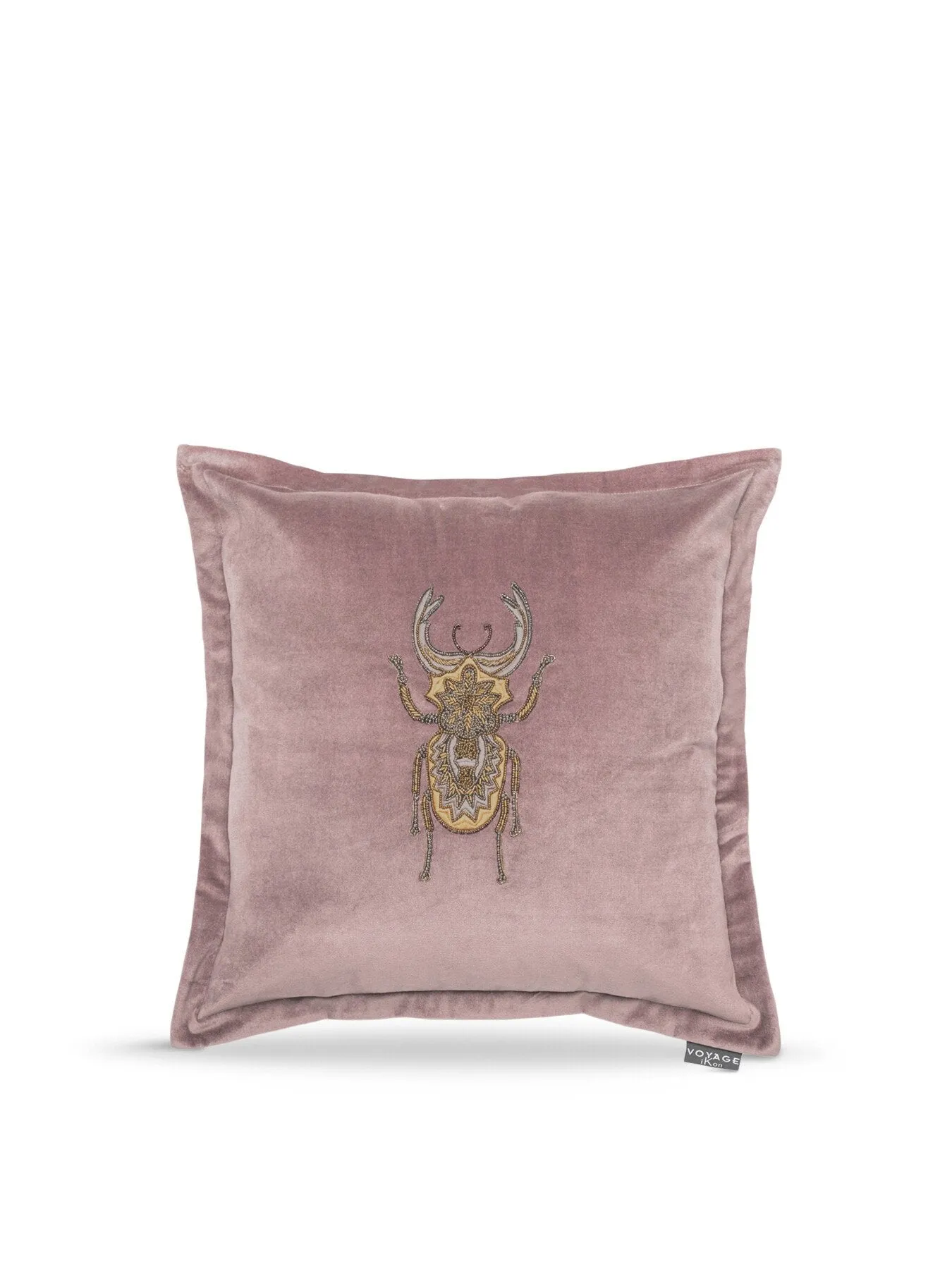 50cm Embroidered Feather Cushion - Heather, Velvet image