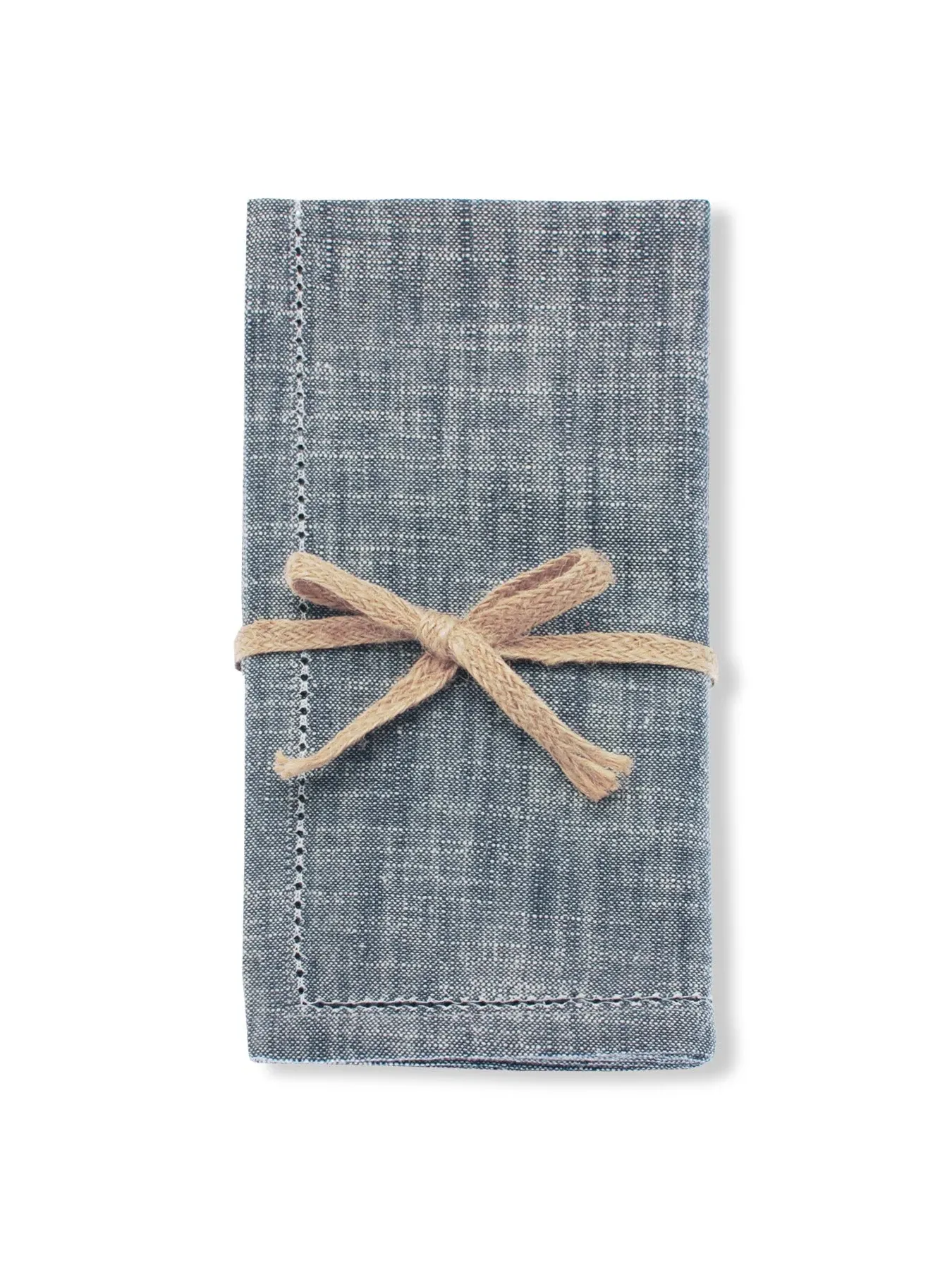 4-Piece Napkin Set with Border - Blue, Cotton image