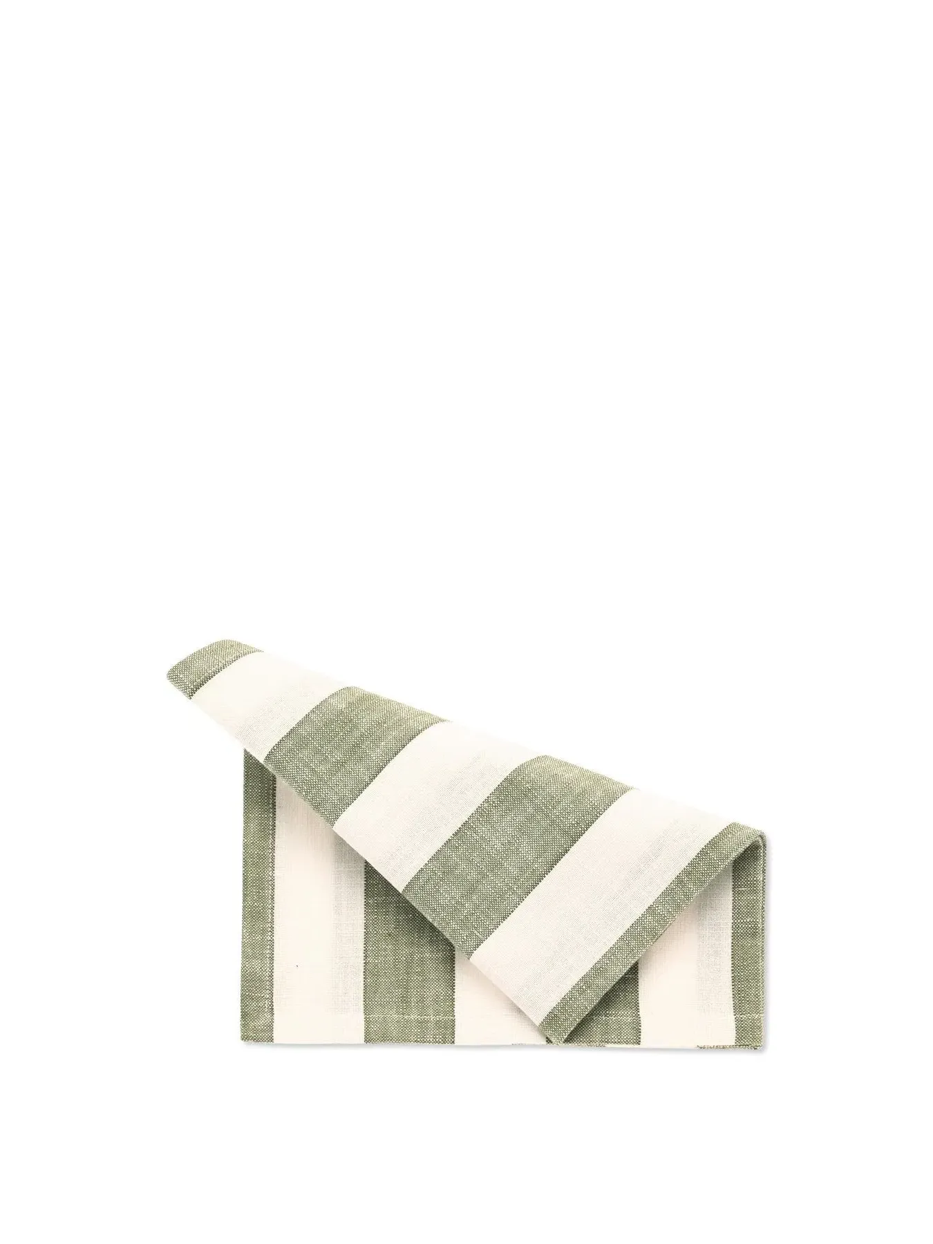 Wide Stripe Napkin Set - Olive, Cotton image