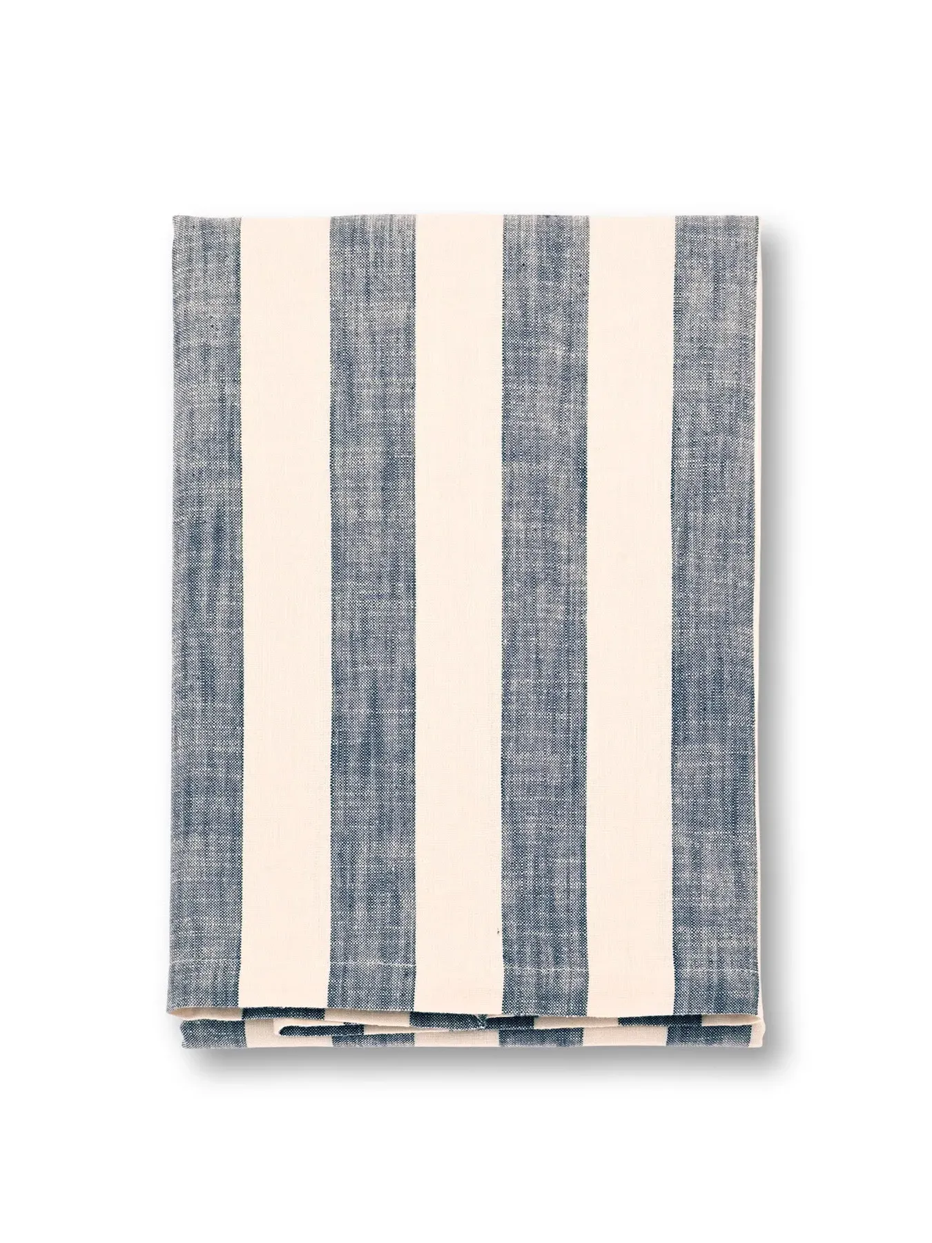 Wide Stripe Tablecloth - Flint Blue, Cotton image