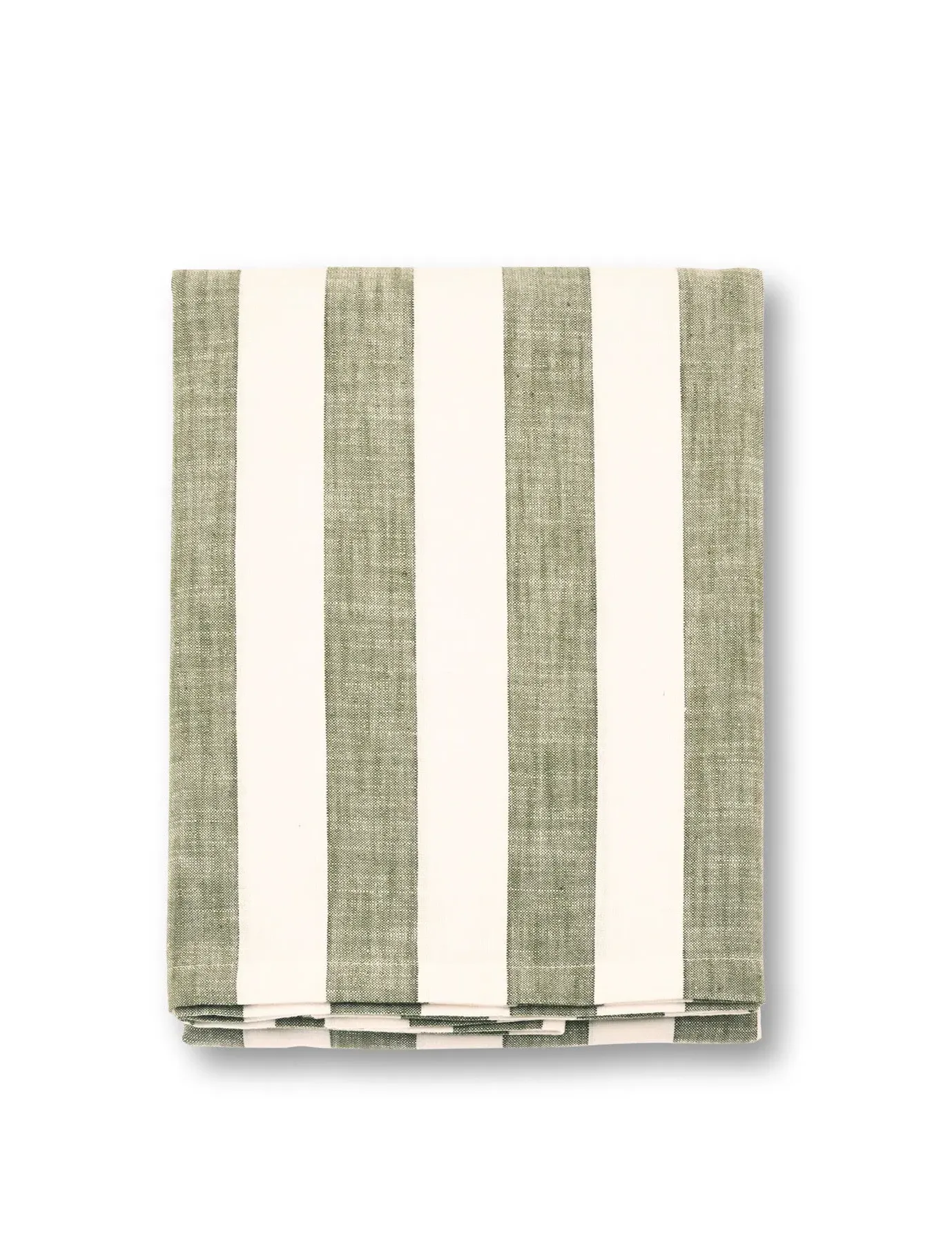 Wide Stripe Tablecloth - Olive, Cotton image