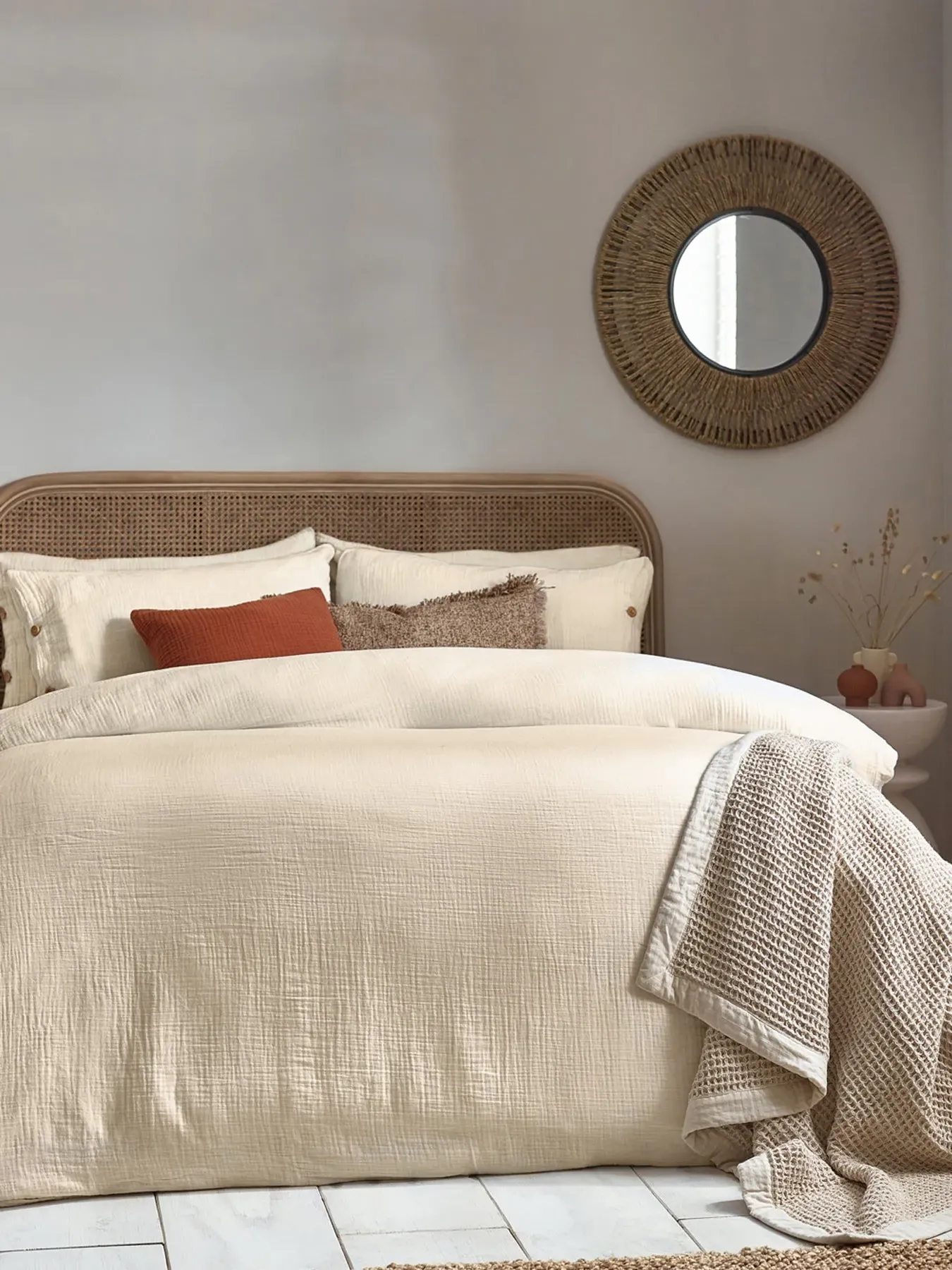 Super King Duvet Cover Set - Natural