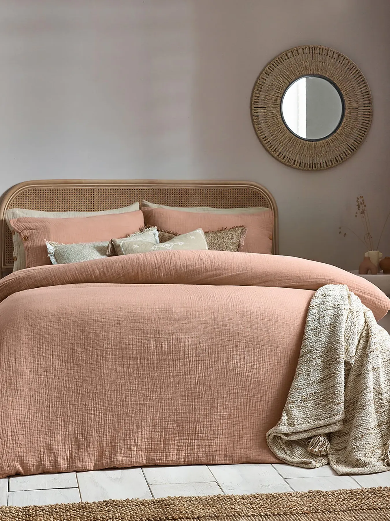 Superking Duvet Cover Set - Pink Clay