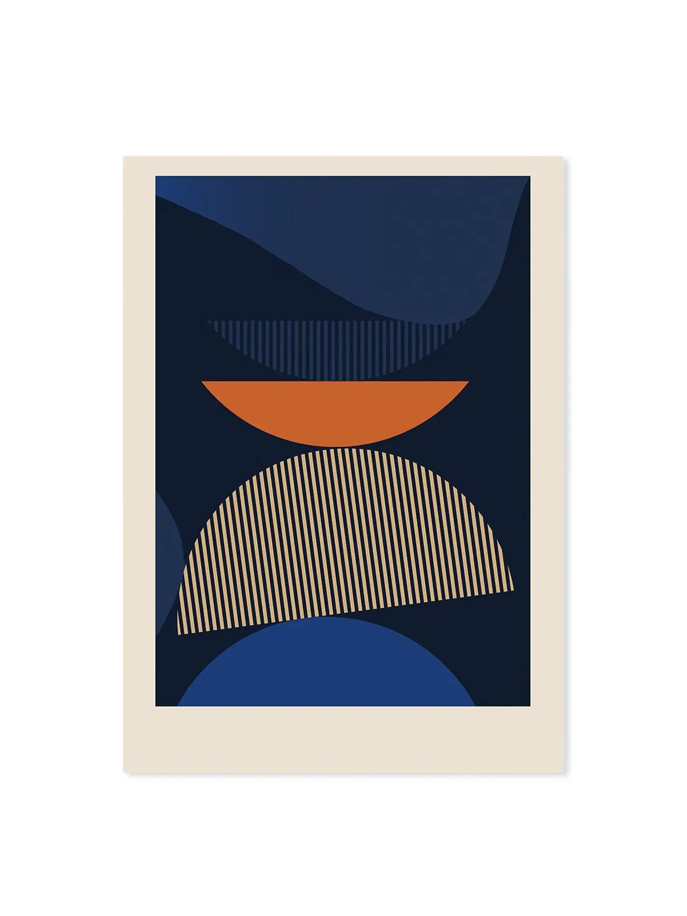 Abstract Wall Art Print - Rust Blue, Matte Paper image