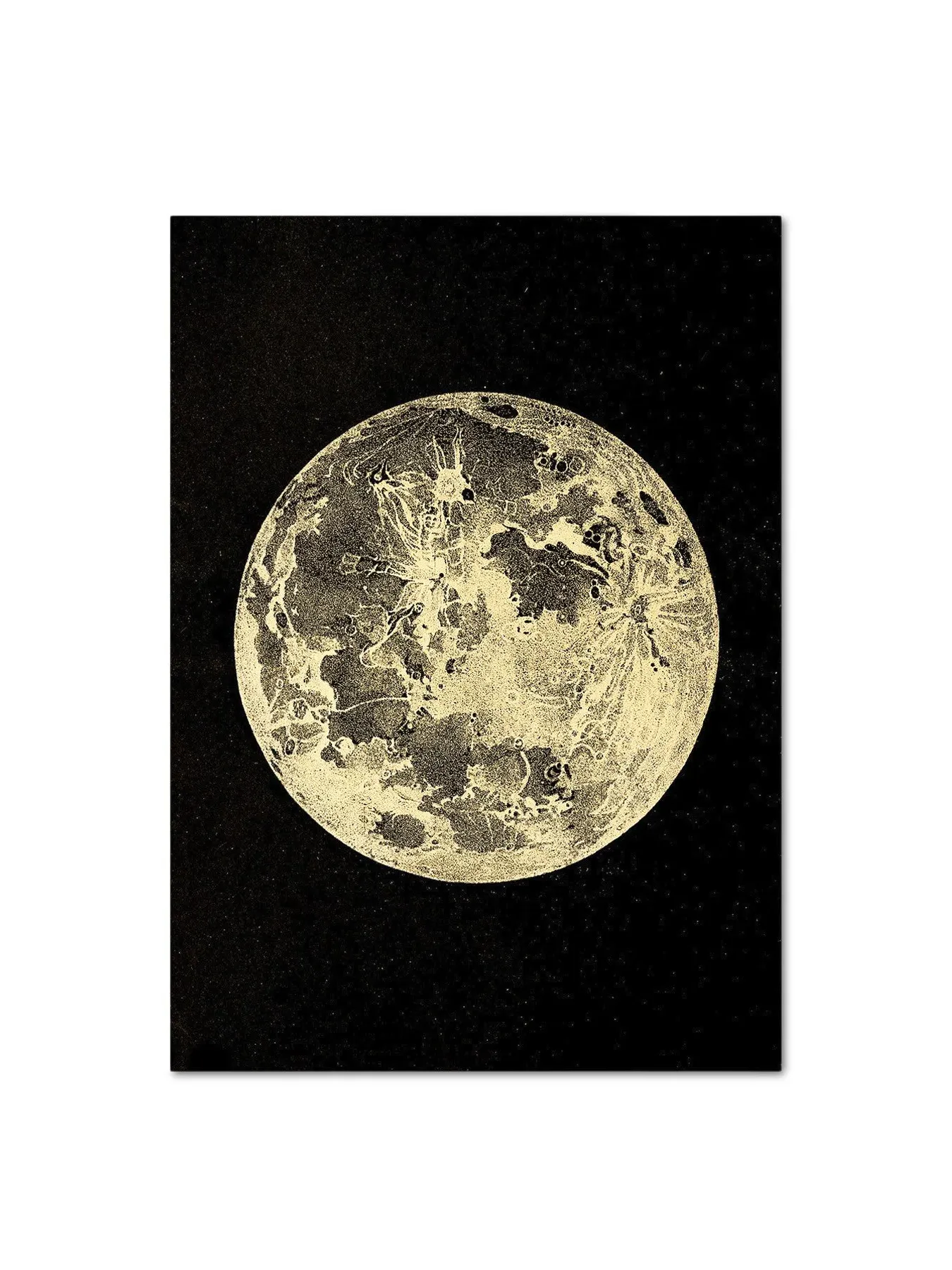 Antique Full Moon Print - Black, Paper image