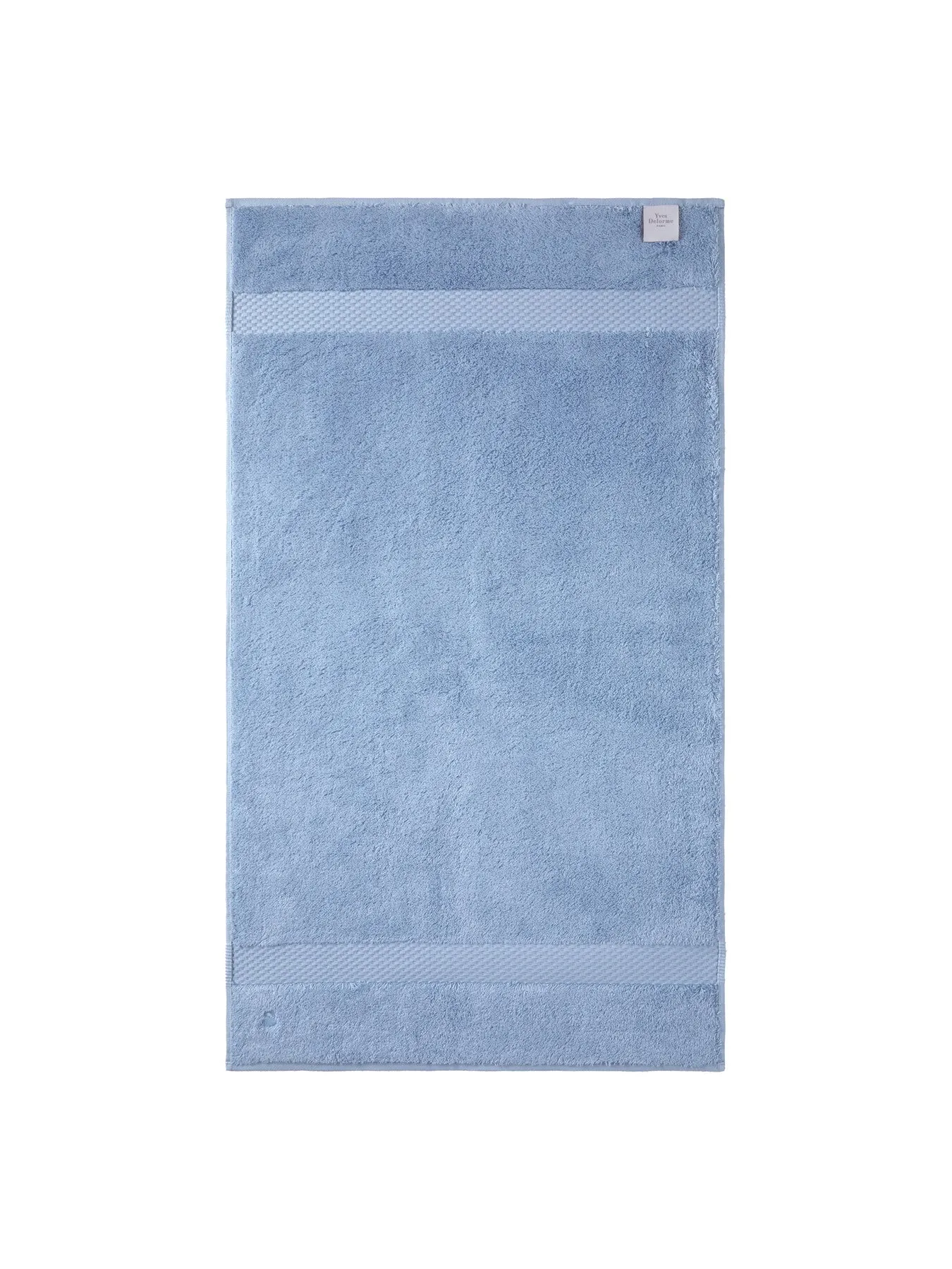 Guest Bath Towel with Embroidered Stripe - Blue, Cotton