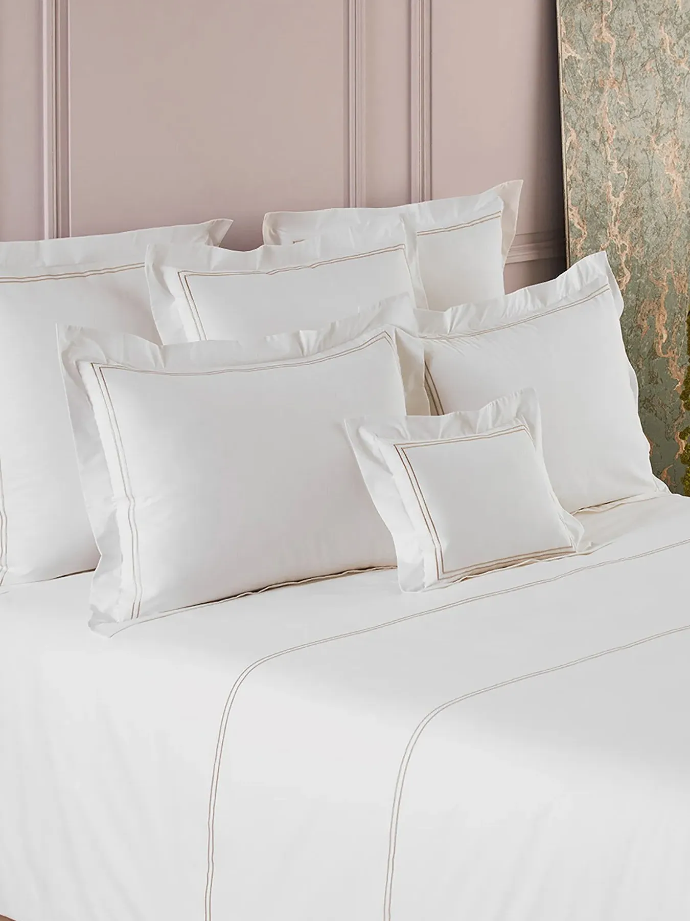 King Size Oxford Pillowcase - Beige, Cotton