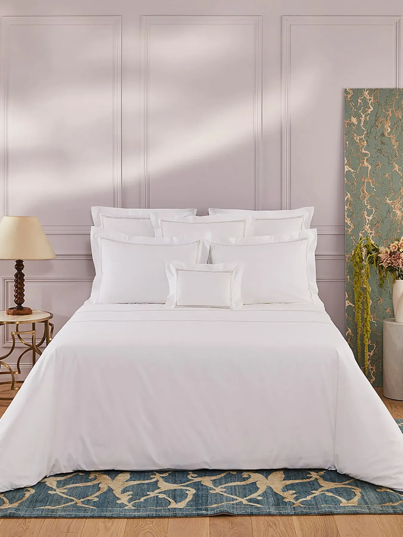 Square Oxford Pillowcase - Beige, Cotton