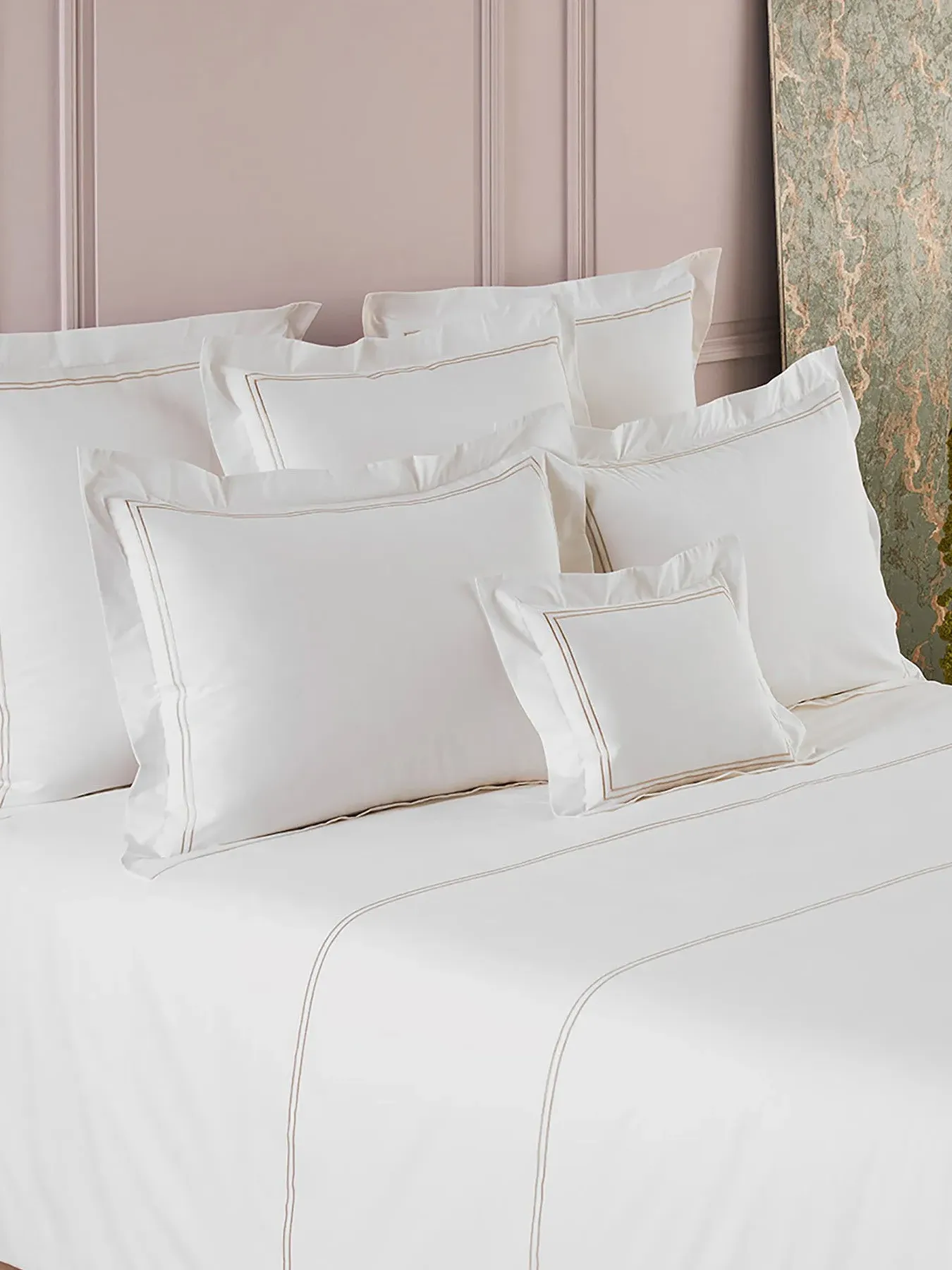 Square Oxford Pillowcase - Beige, Cotton