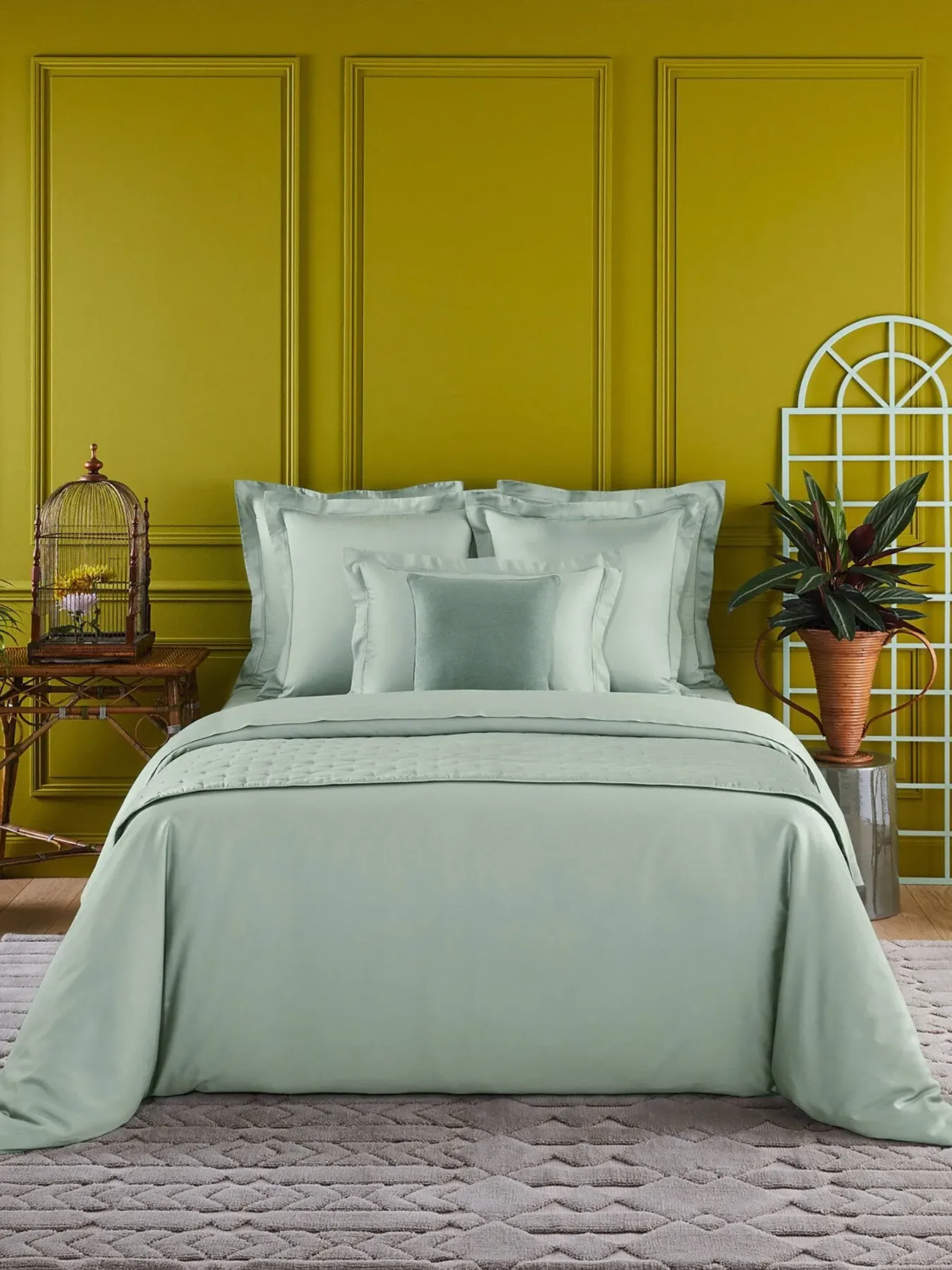 Standard Oxford Pillowcase - Green, Linen image
