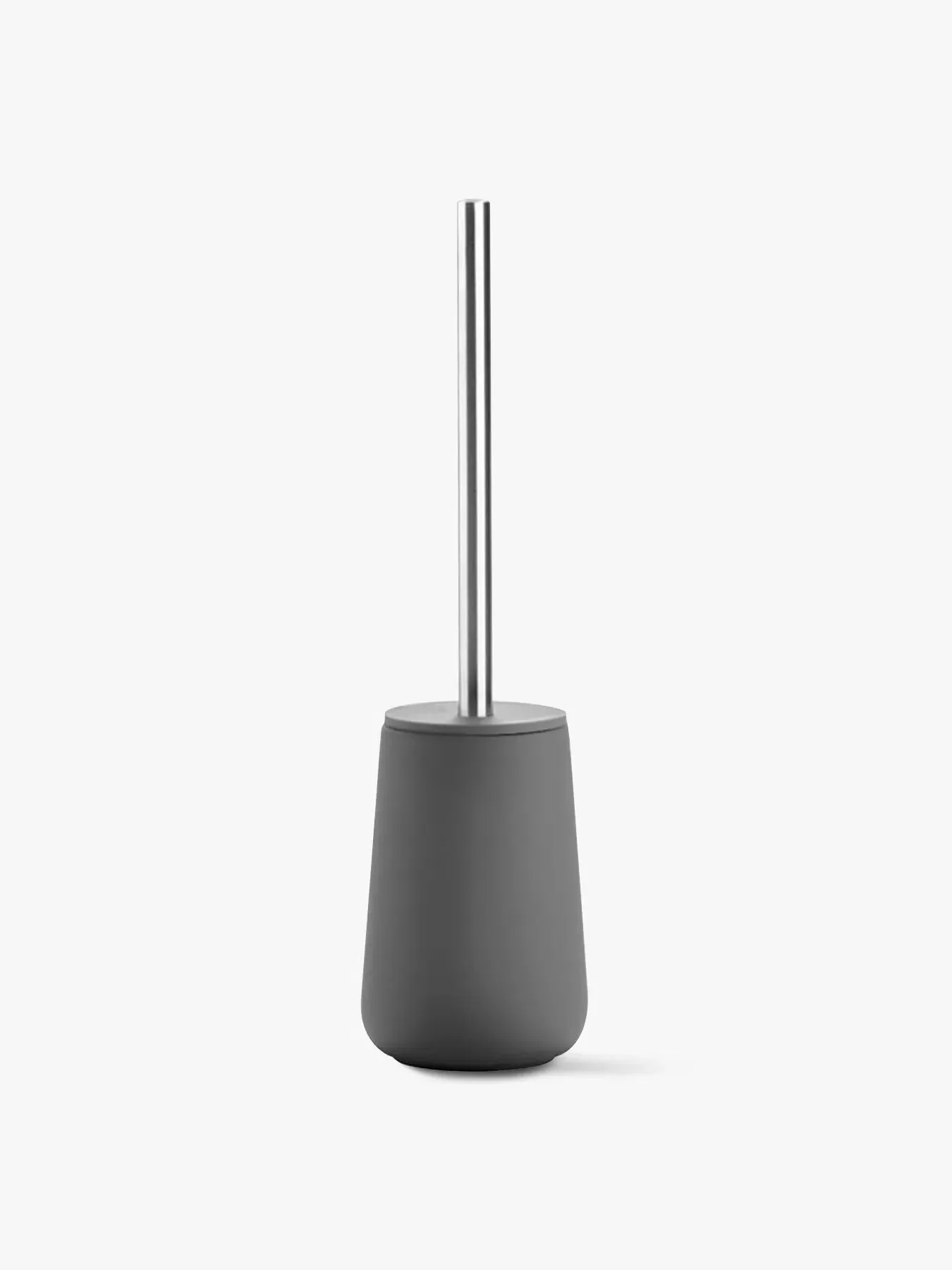 Toilet Brush with Holder - Grey, Porcelain image