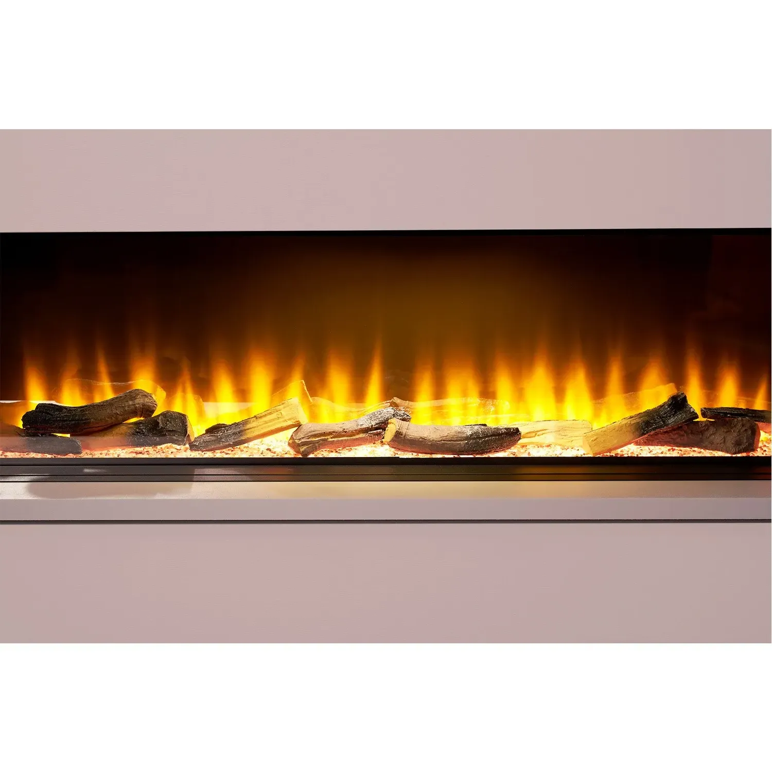 31 Inch Electric Fire with 3D Flames - Black, Steel