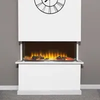 31 Inch Electric Fire with 3D Flames - Black, Steel