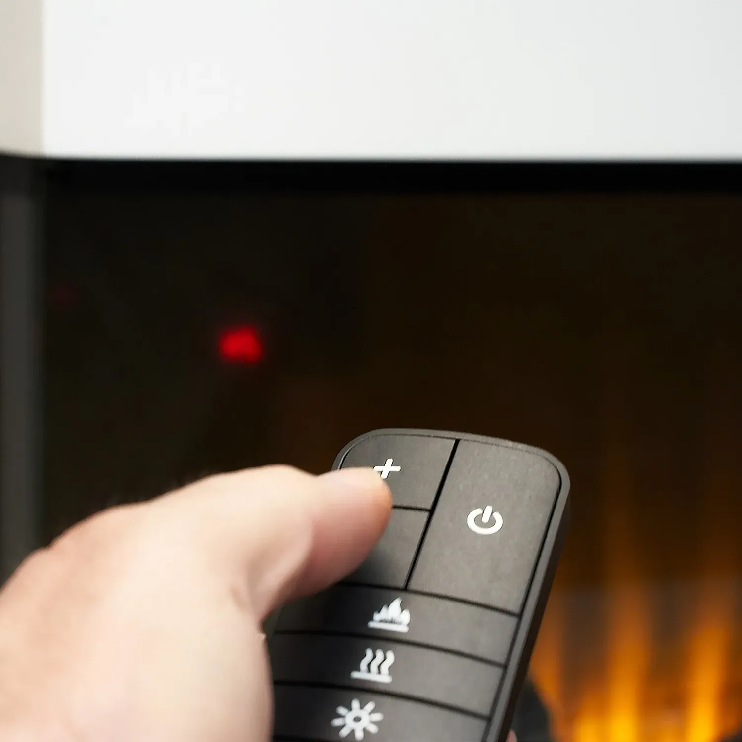81 Inch Electric Fire with 3D Flames - Black, Steel