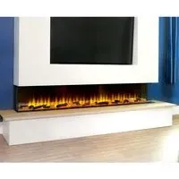 81 Inch Electric Fire with 3D Flames - Black, Steel