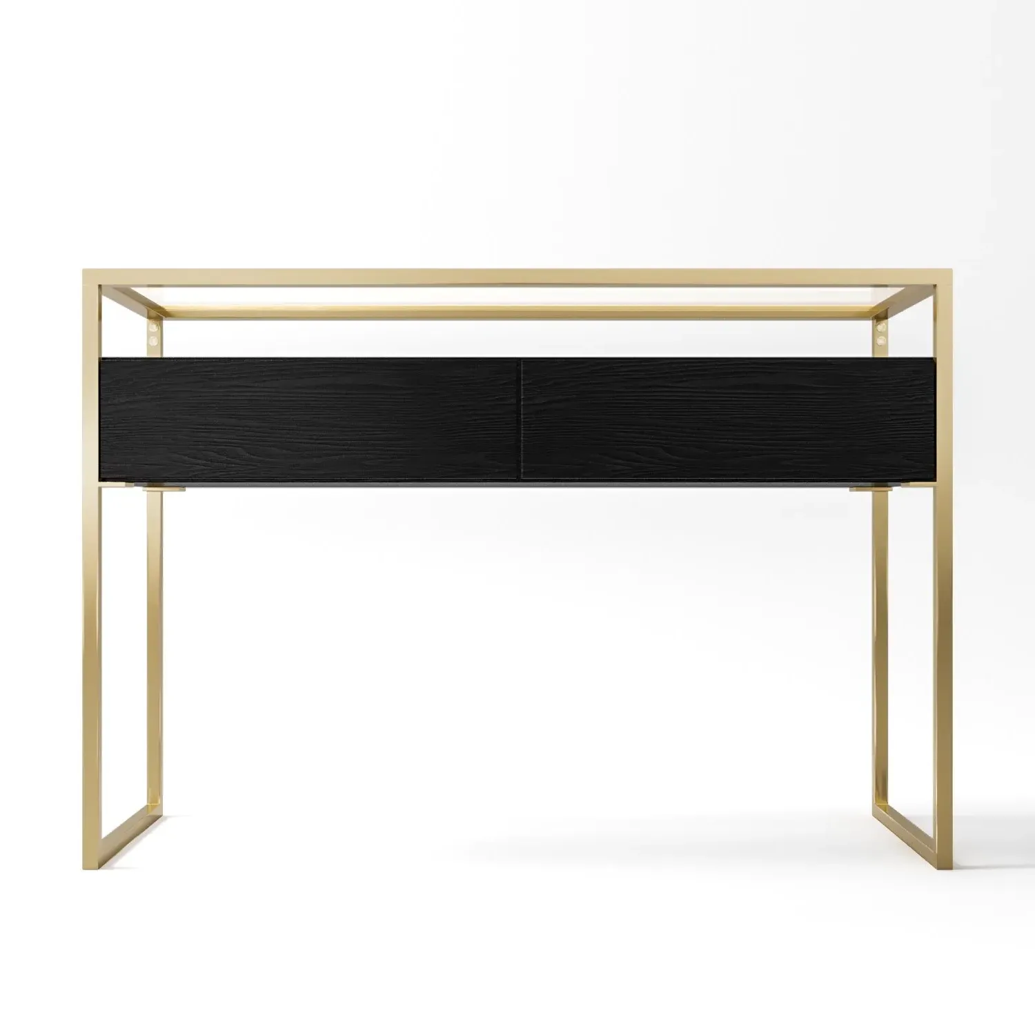 Large Console Table with Drawers - Black, Glass